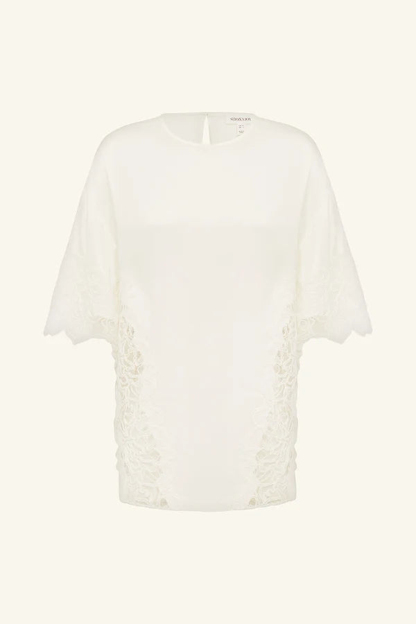 eniko lace t-shirt - ivory