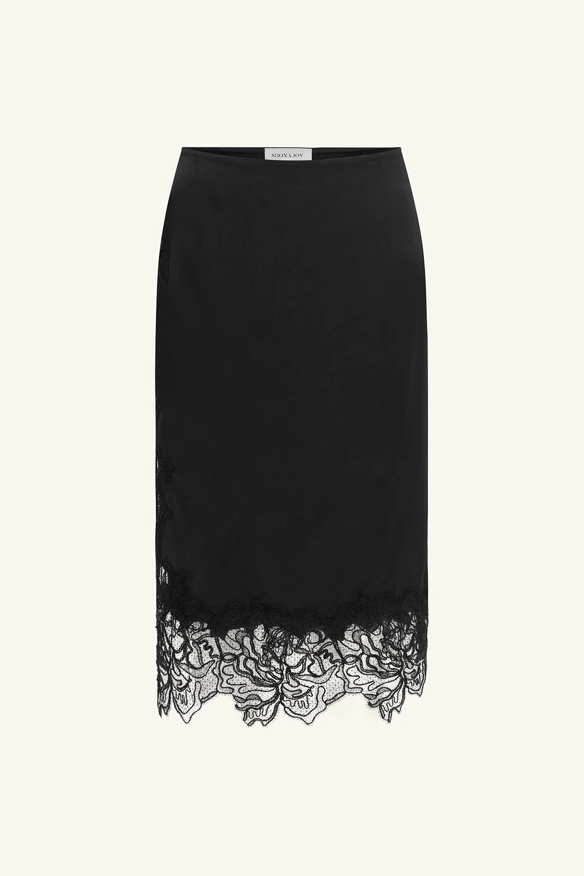 Eniko lace split midi skirt, black