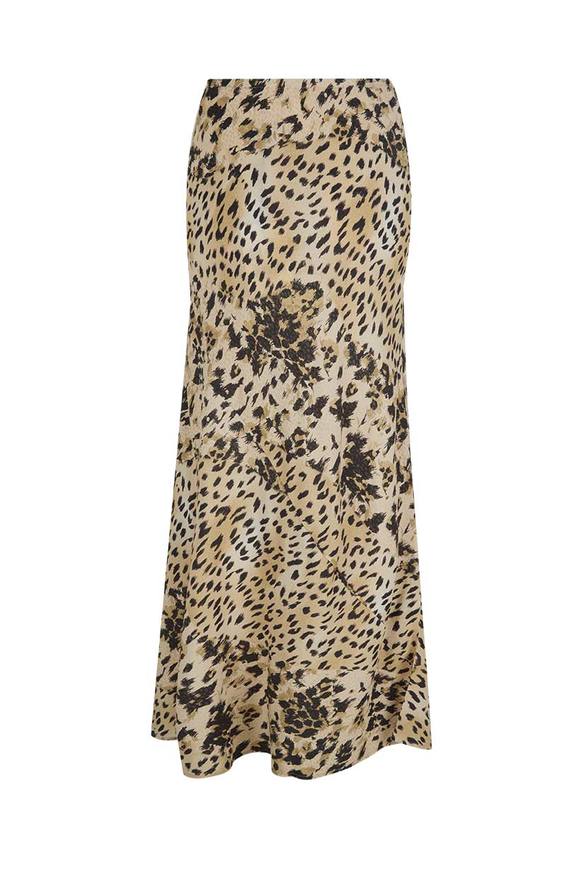 Snow leopard bias maxi skirt, animal
