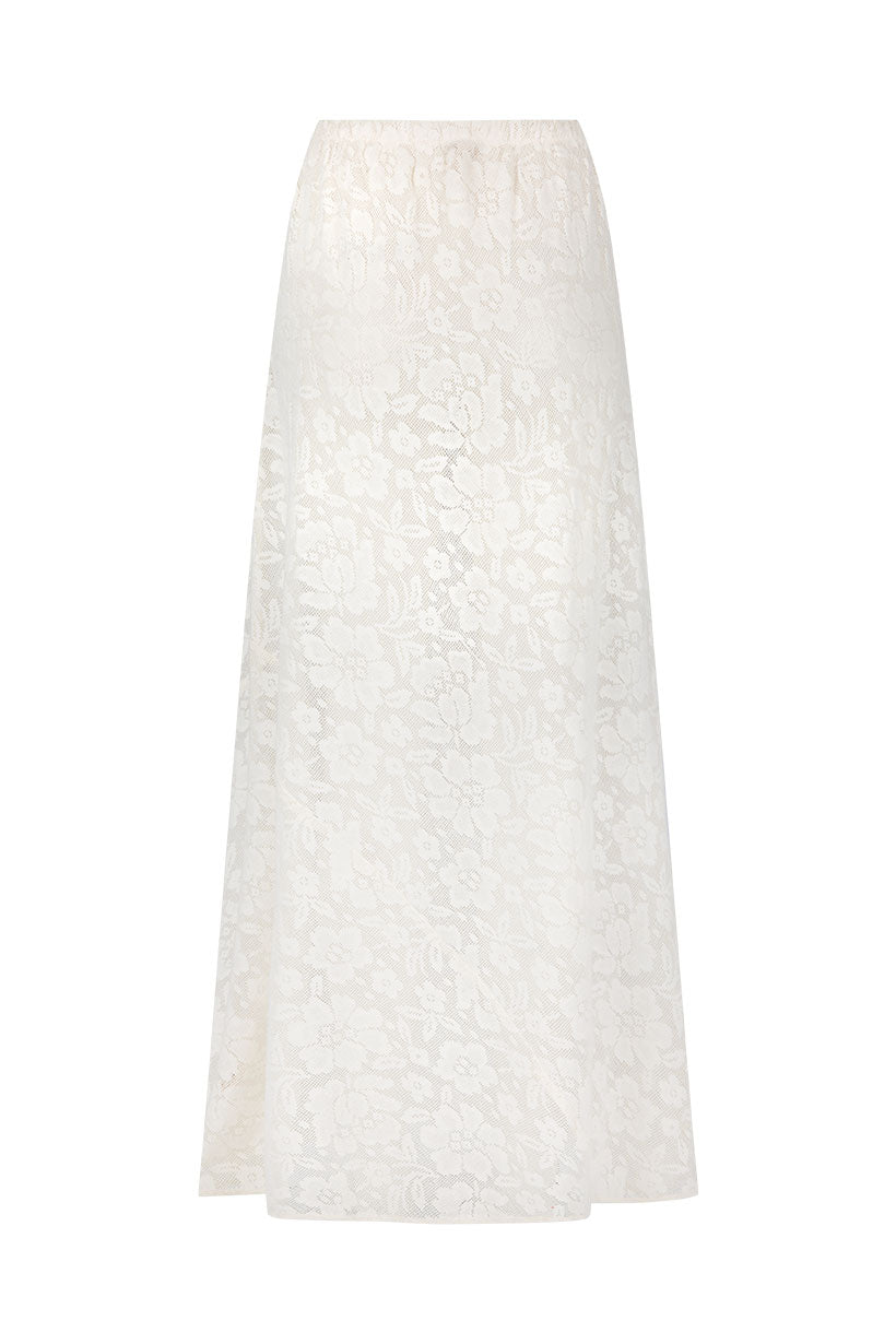 Free love lace bias skirt, vintage cream