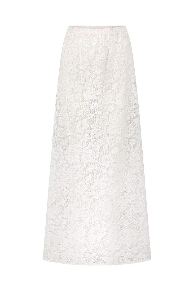 Free love lace bias skirt, vintage cream