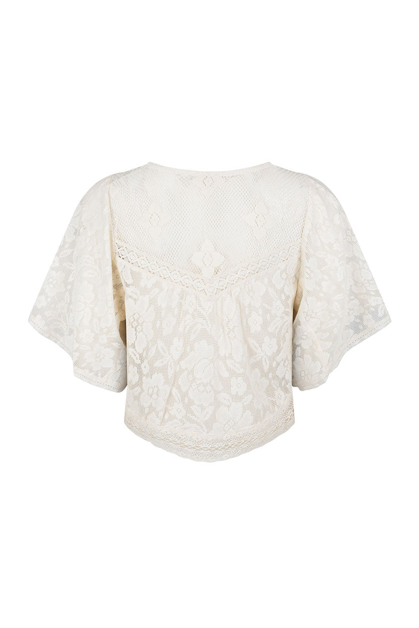 Free love lace crop, vintage cream