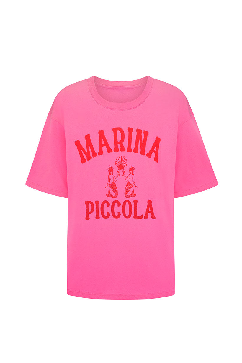 Marina piccola oversized biker tee, cosmos pink