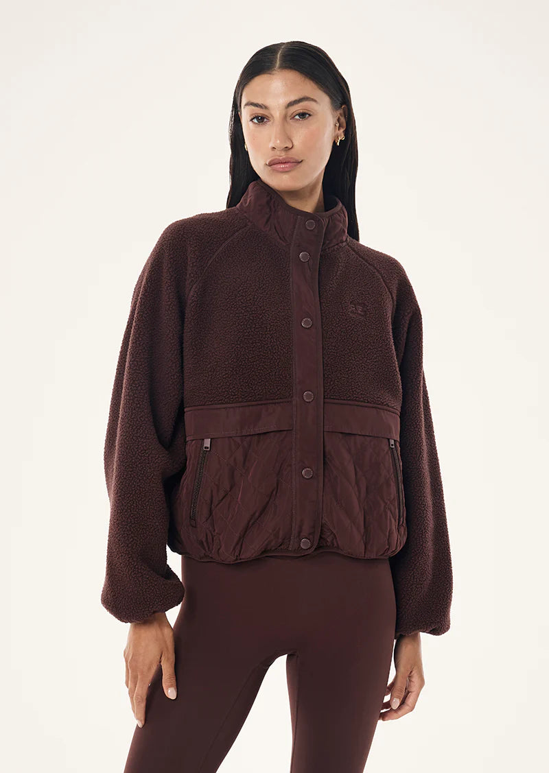 Technique quilt jacket, mahogany