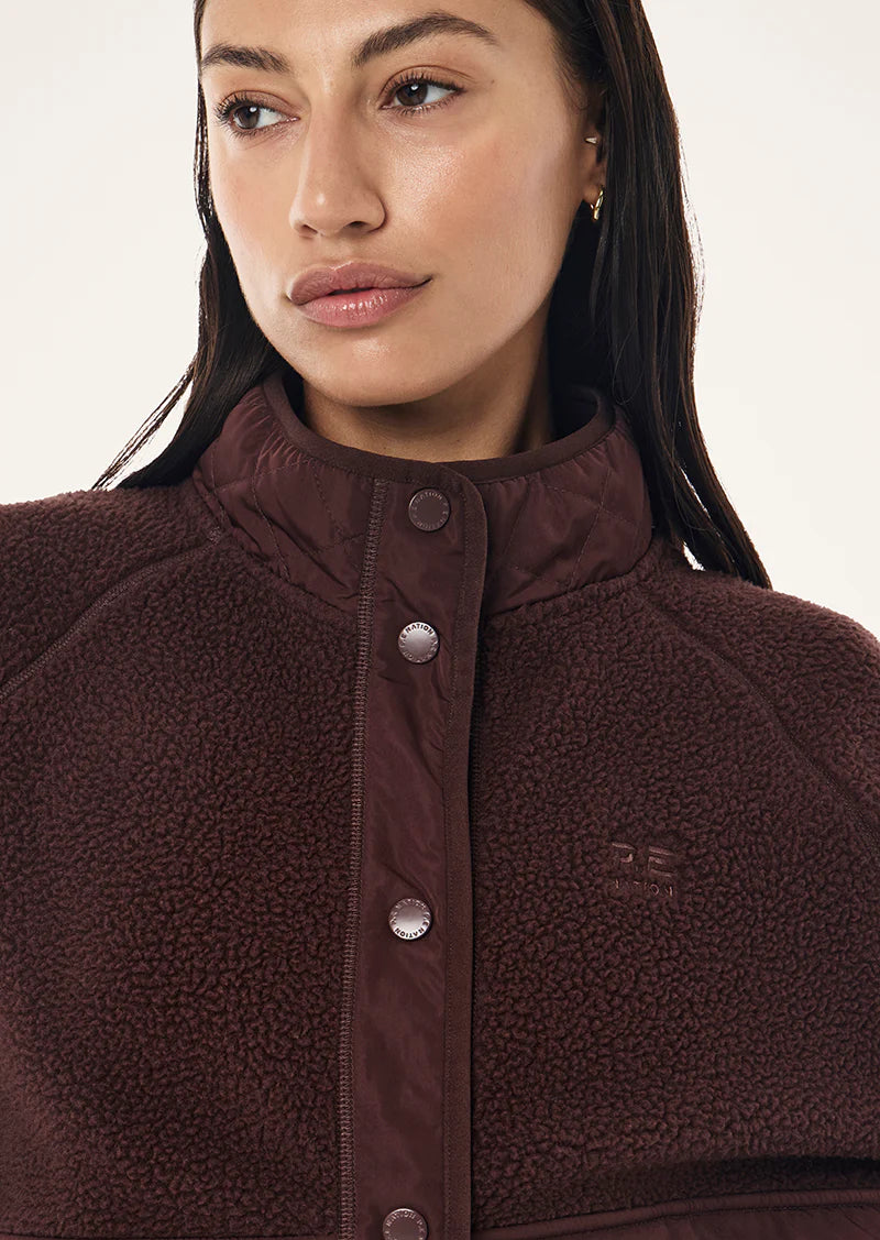 Technique quilt jacket, mahogany