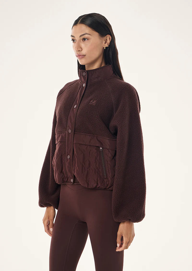 Technique quilt jacket, mahogany