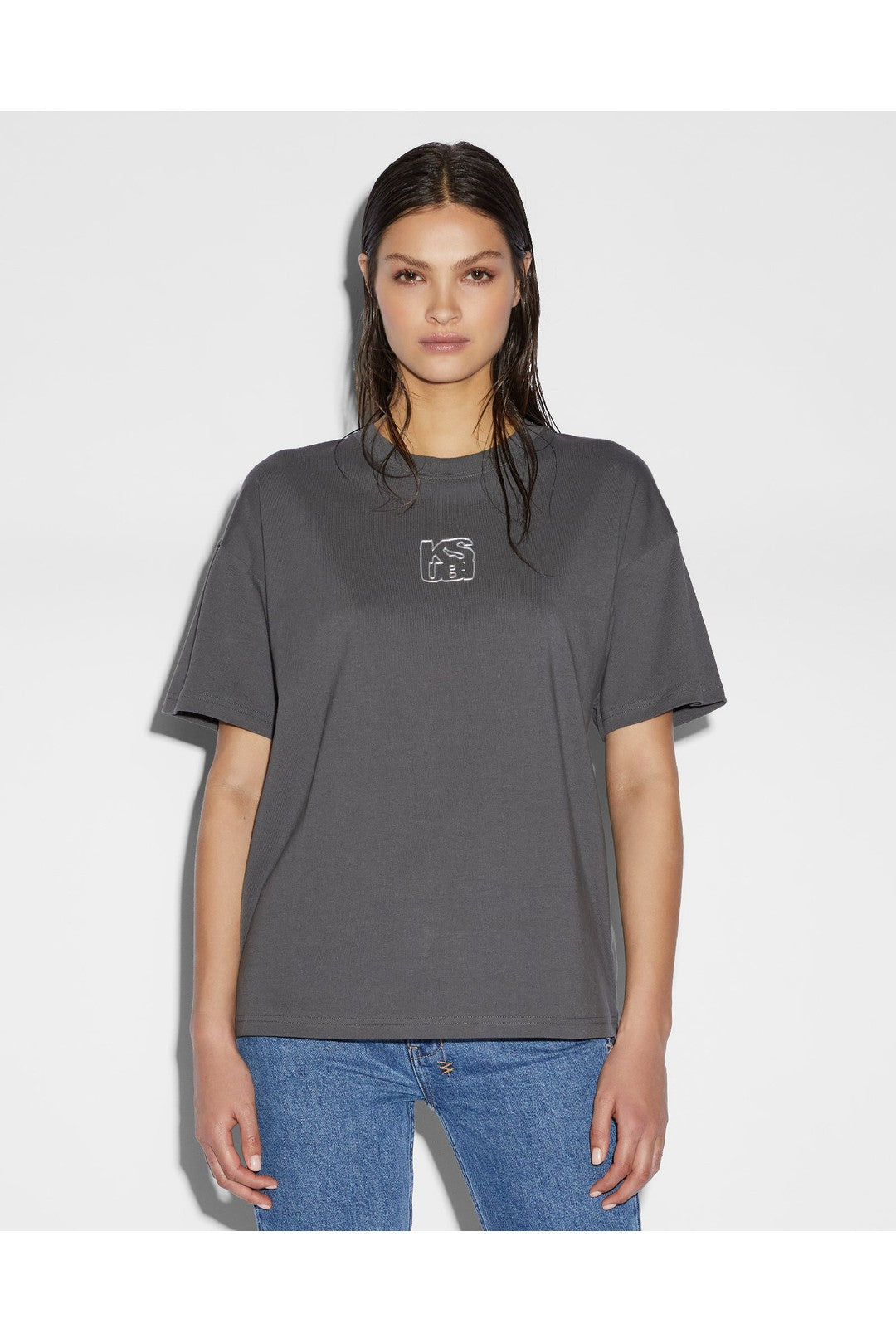 Stacked Oh G Ss Tee, Charcoal