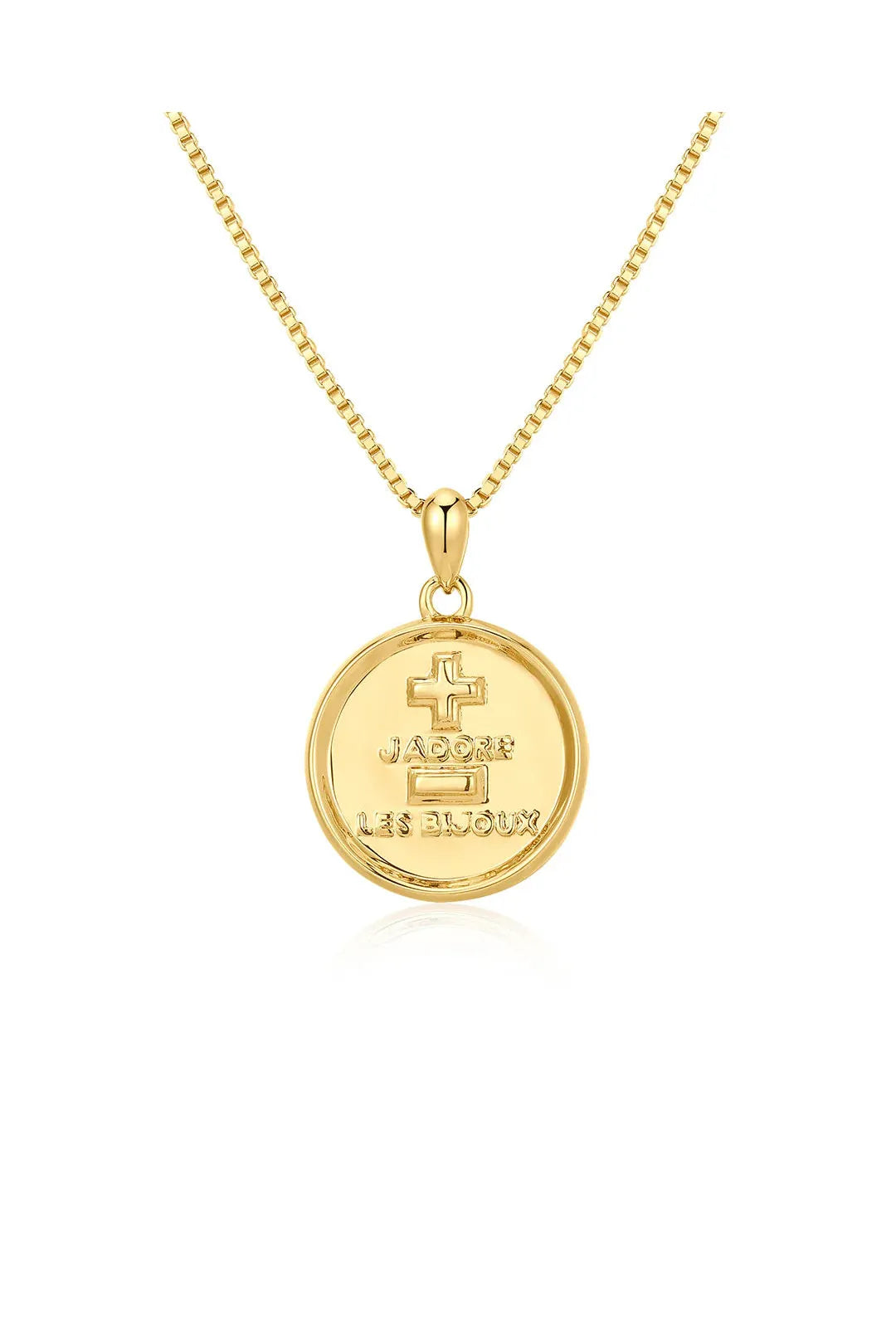 The 'I love jewellery' coin necklace, gold