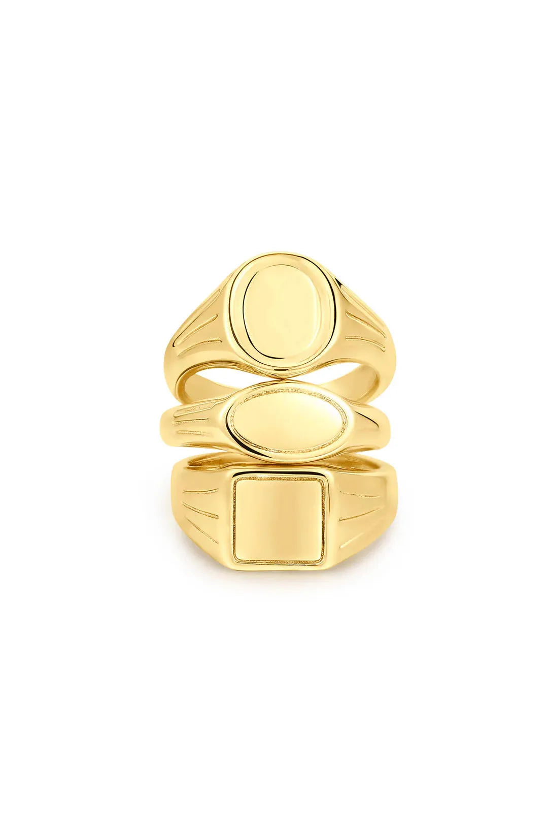 The Signet Ring Stacker Set, Gold