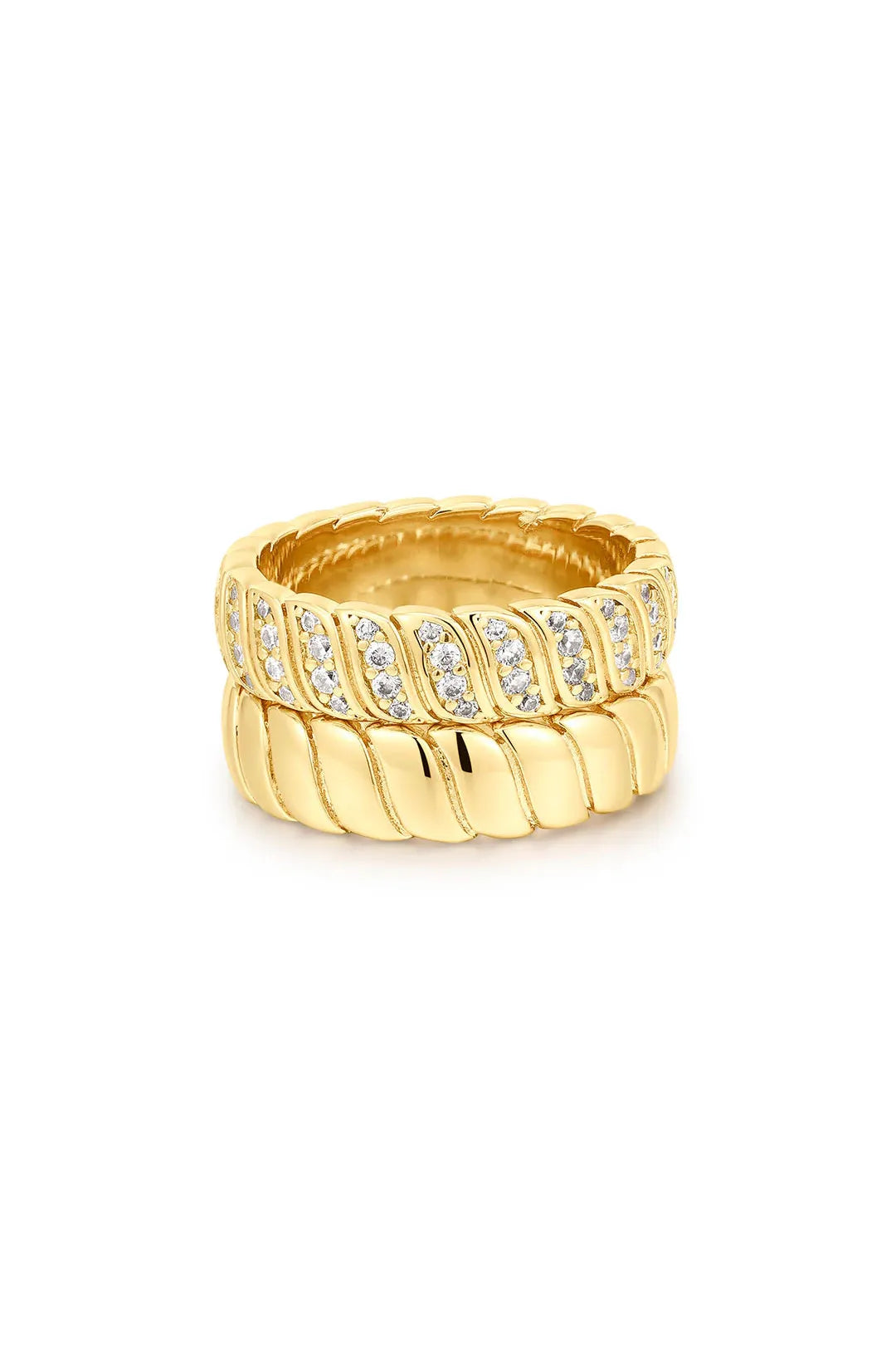 The snake chain ring set, gold