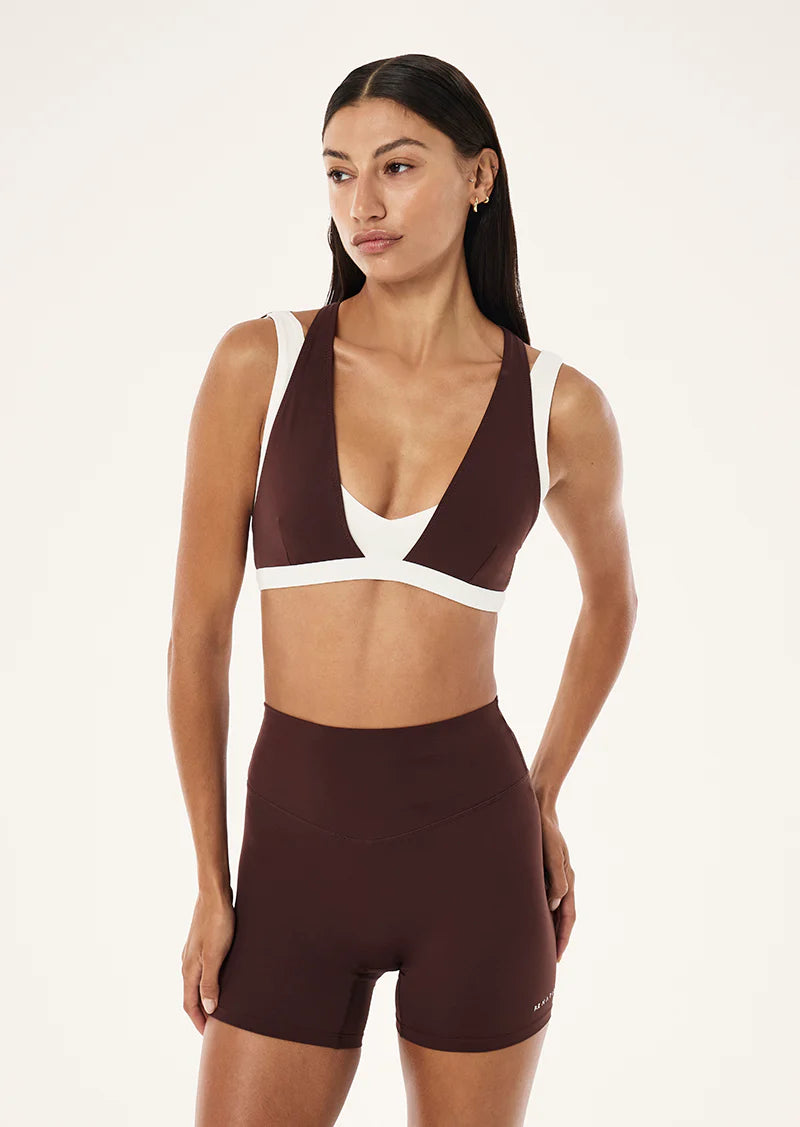 Unity sports bra, mahogany/whisper white