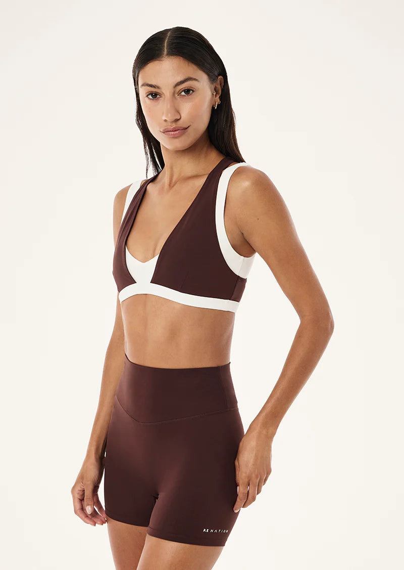 Unity sports bra, mahogany/whisper white