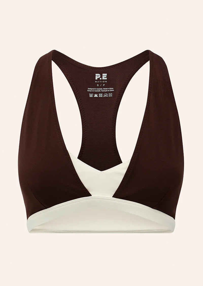 Unity sports bra, mahogany/whisper white