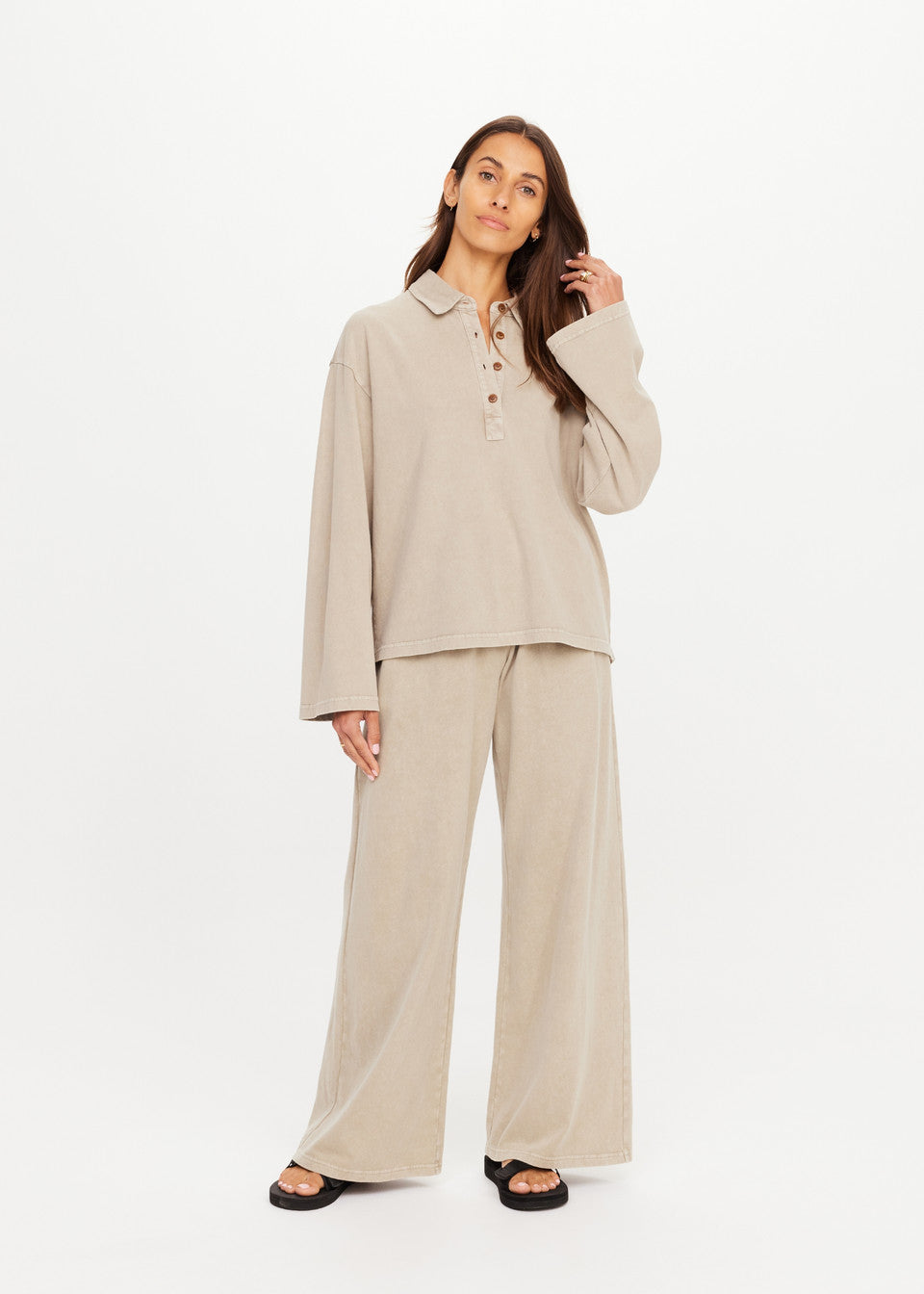 Soho rhea collared top, khaki