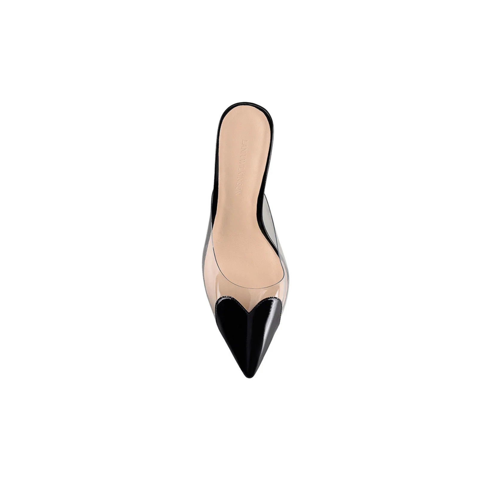 Raquel Mule, Vinylite & Black Patent Leather