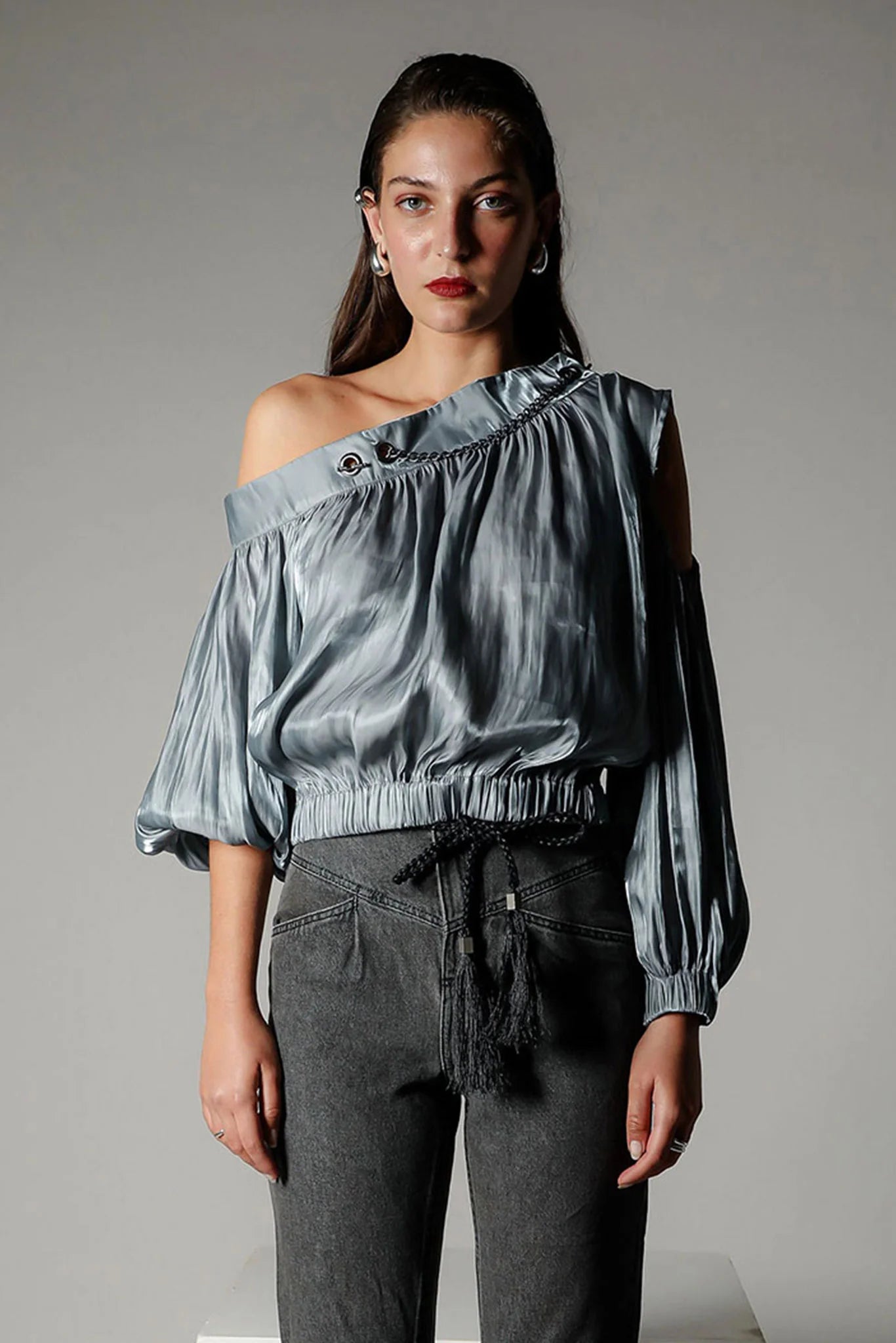 Etoile top, metallic steel blue