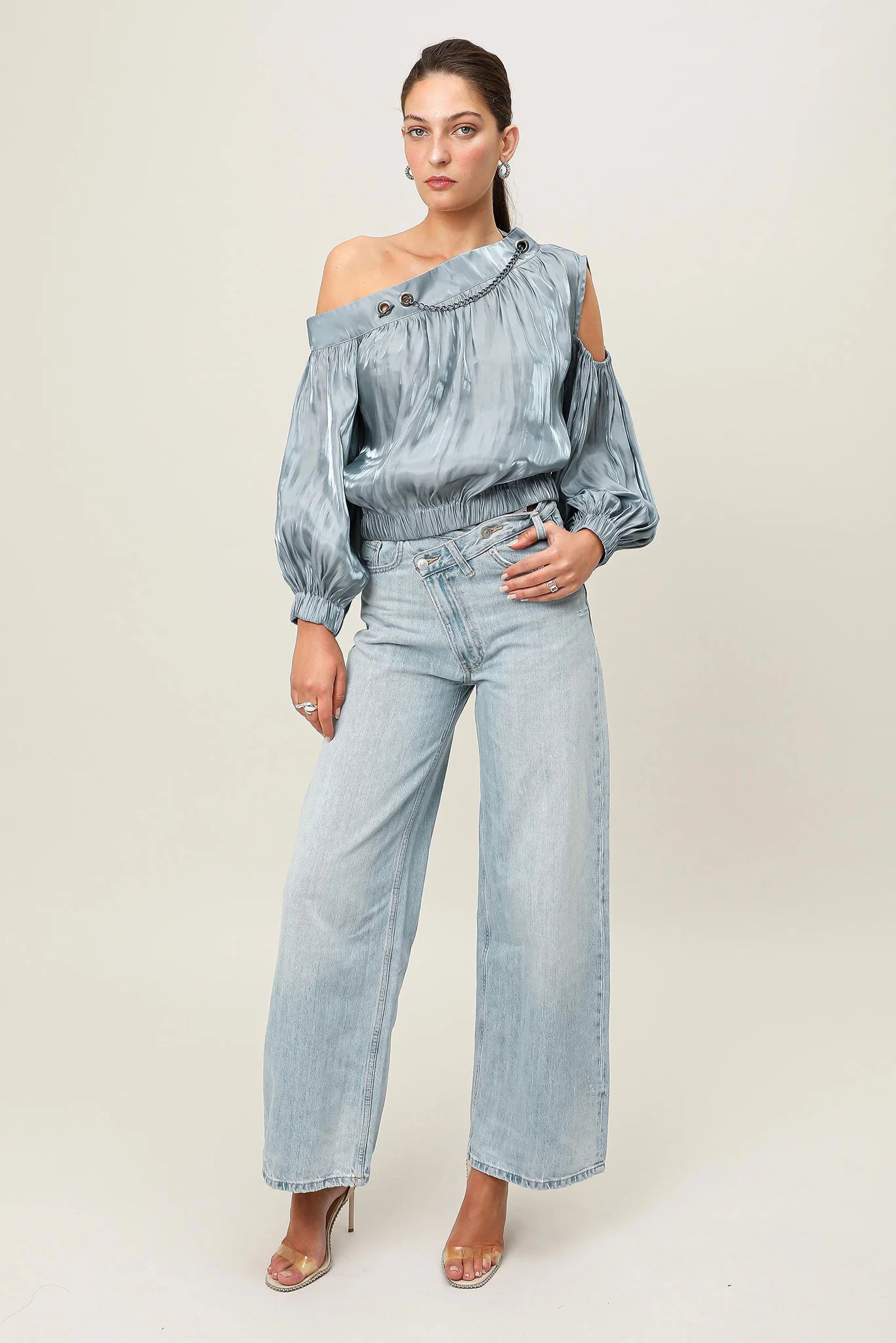 Etoile top, metallic steel blue