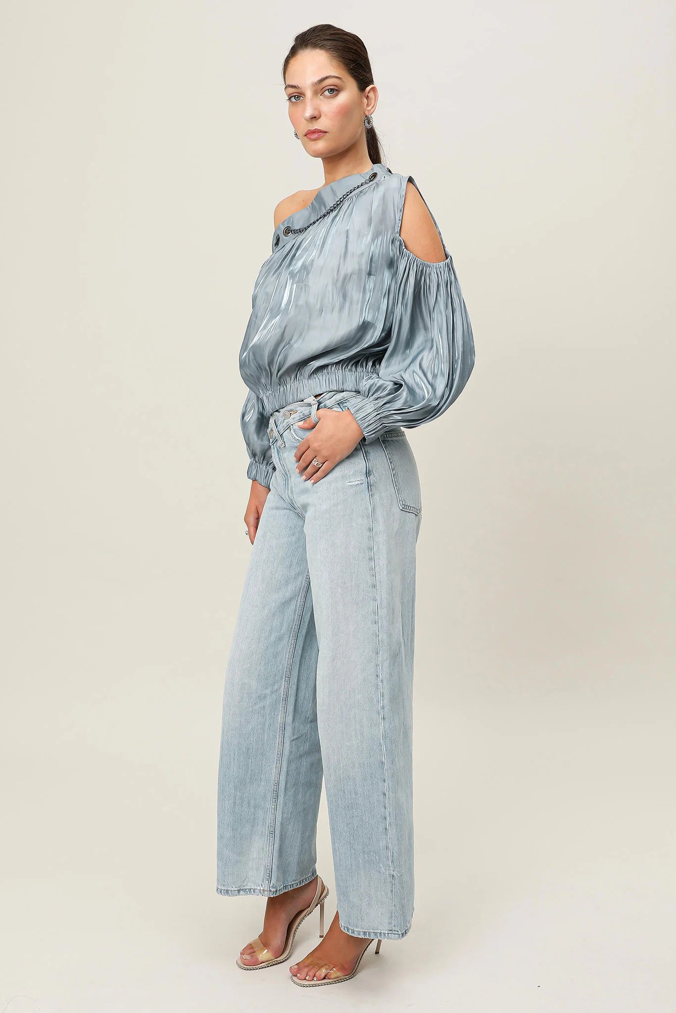 Etoile top, metallic steel blue