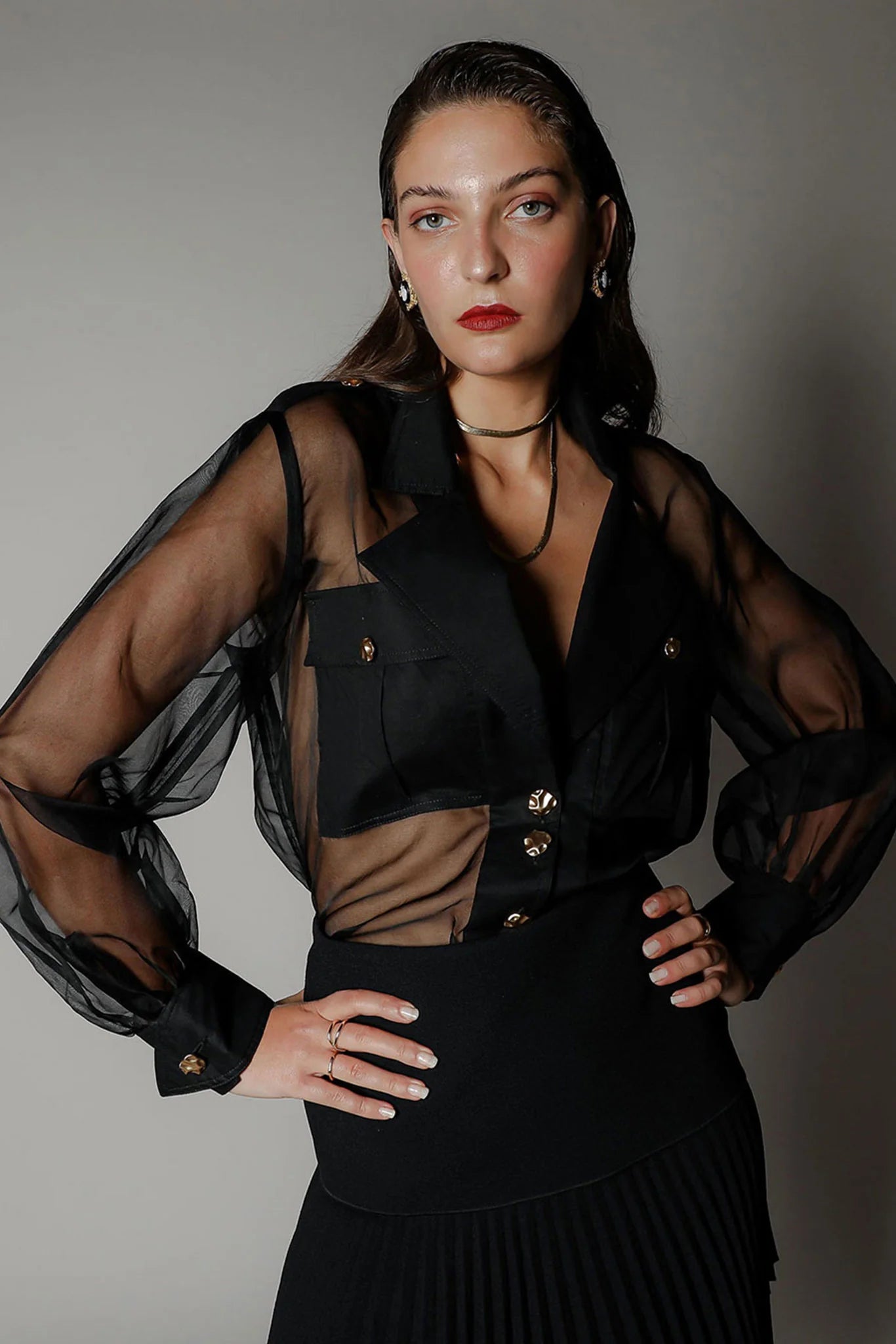 Lumier blouse, black