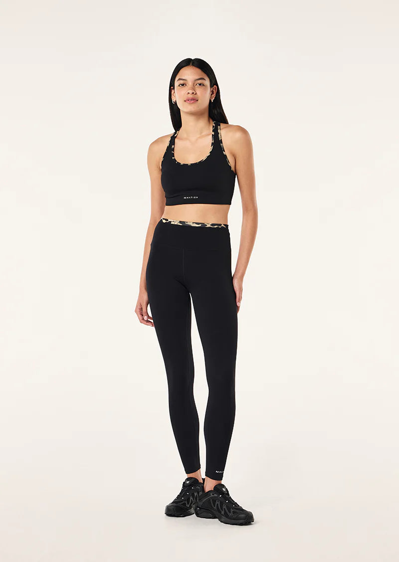 Vita Full length legging, black & leopard