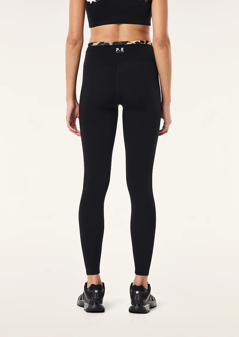 Vita Full length legging, black & leopard