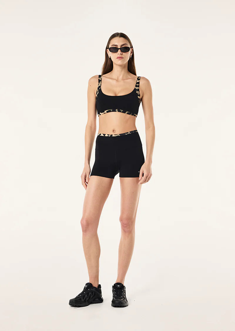Vivid sports bra, black & leopard