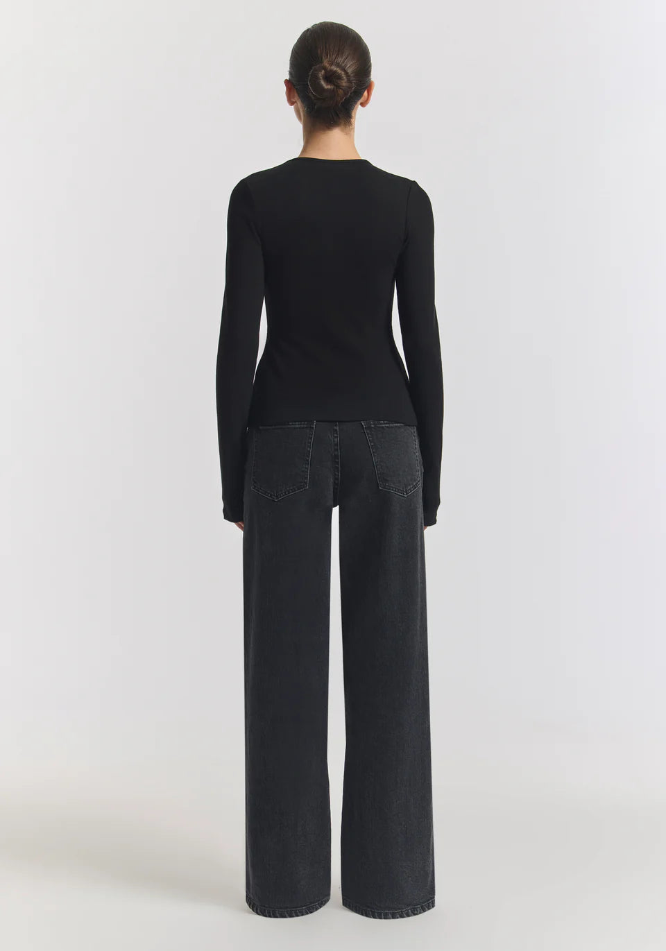 Woods rib longsleeve tee, black