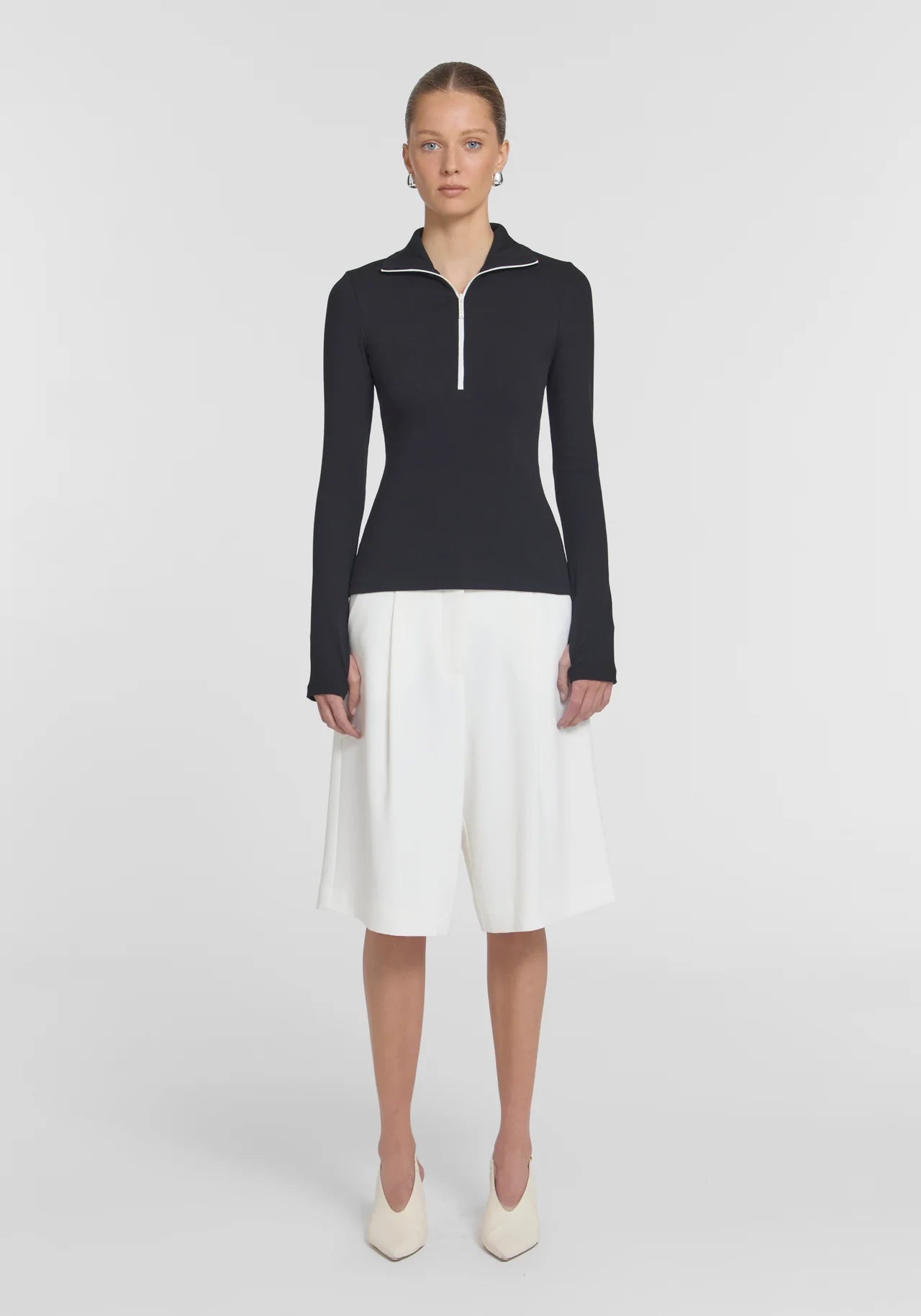 Summit rib turtleneck, black