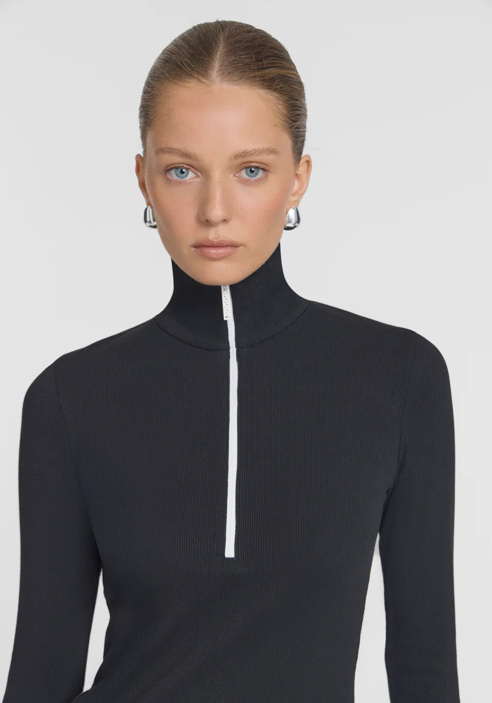 Summit rib turtleneck, black