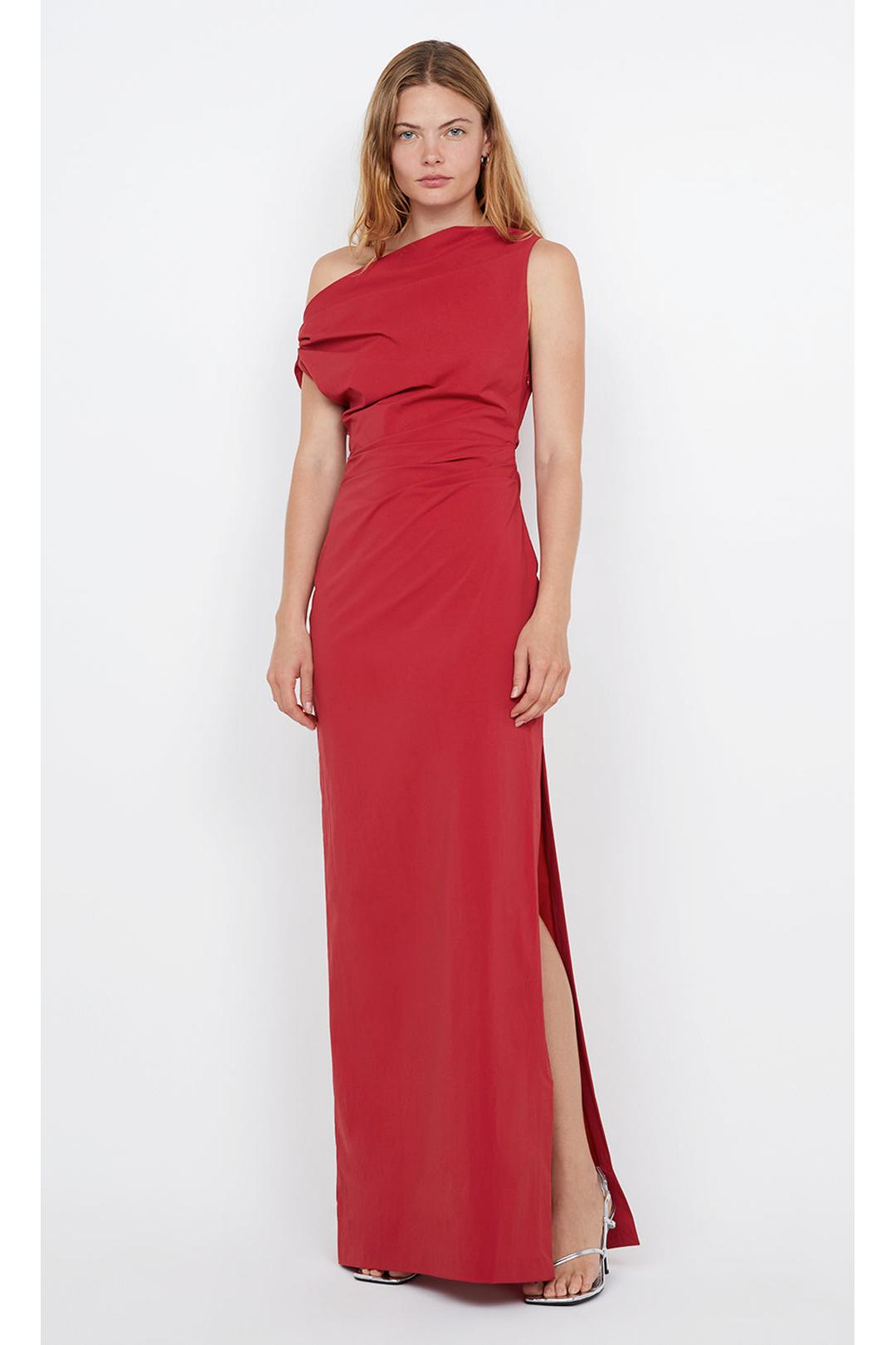 Angelina asym maxi dress, cherry