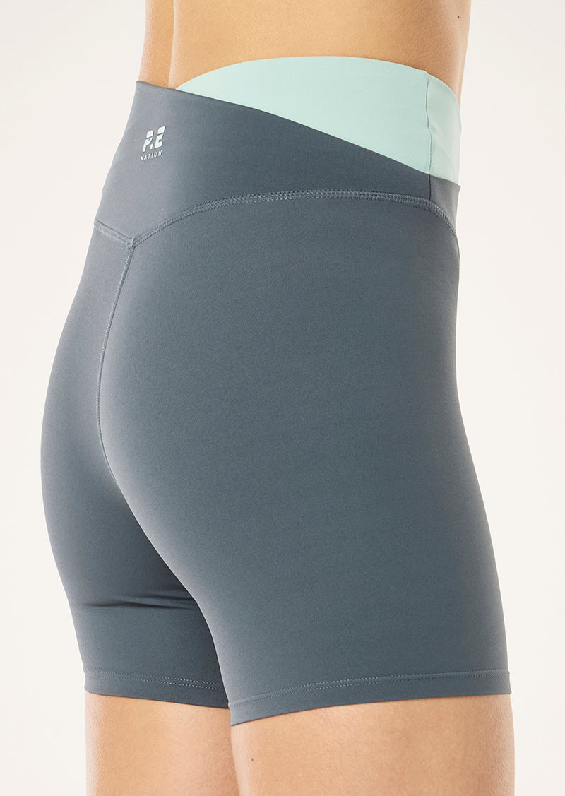 Wander 5 inch bike shorts, Thunder/dusty mint