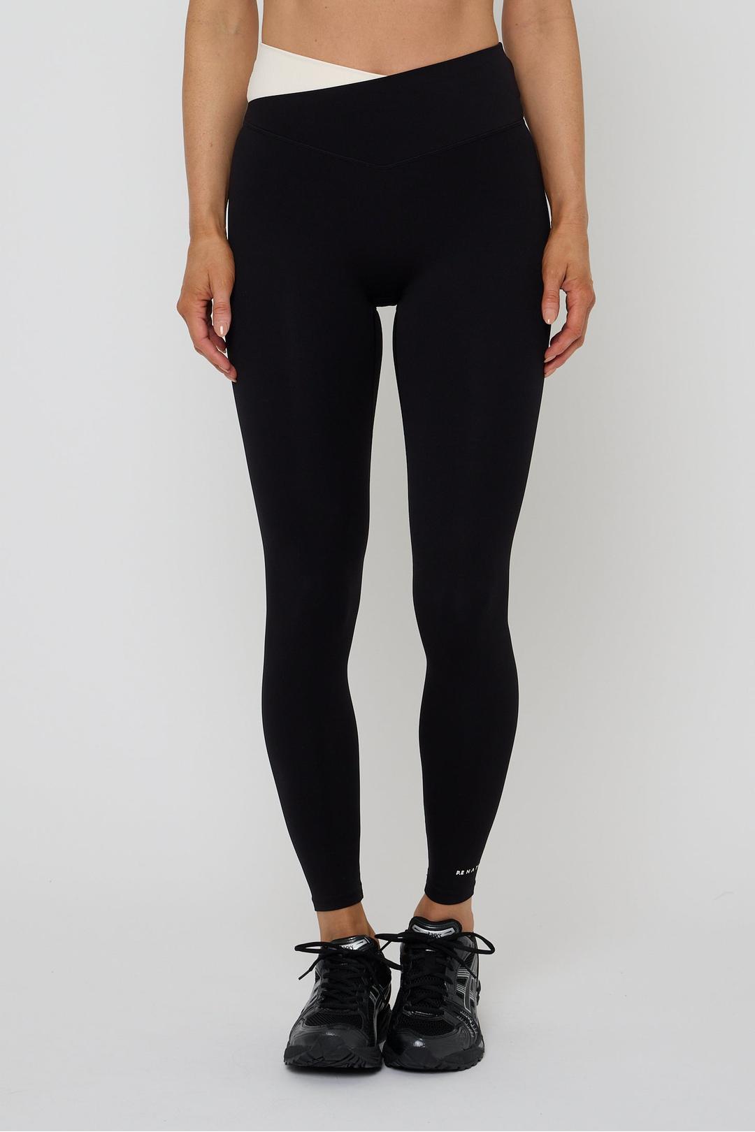 Wander full length legging, black/whisper white