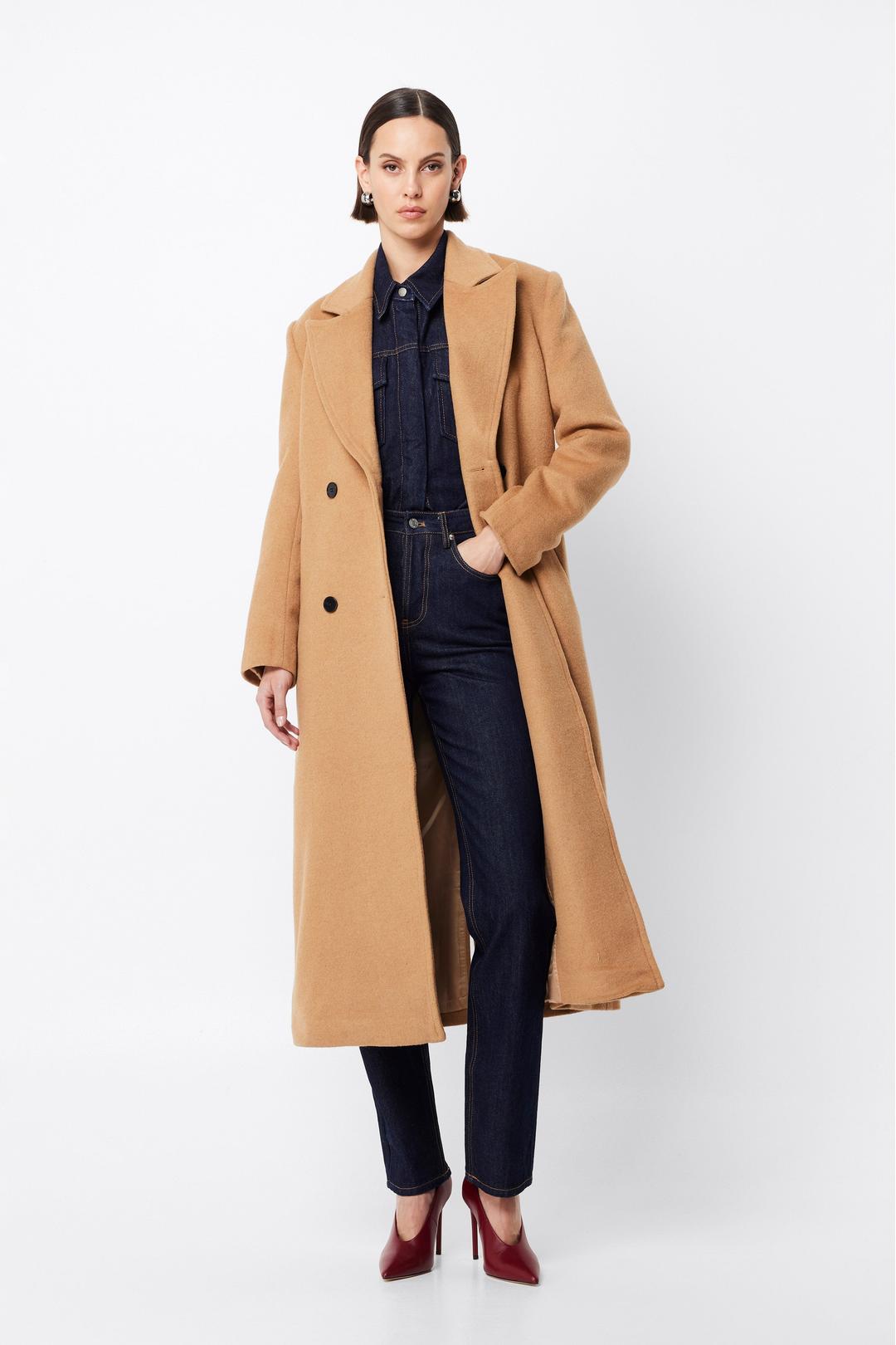 washington coat, camel