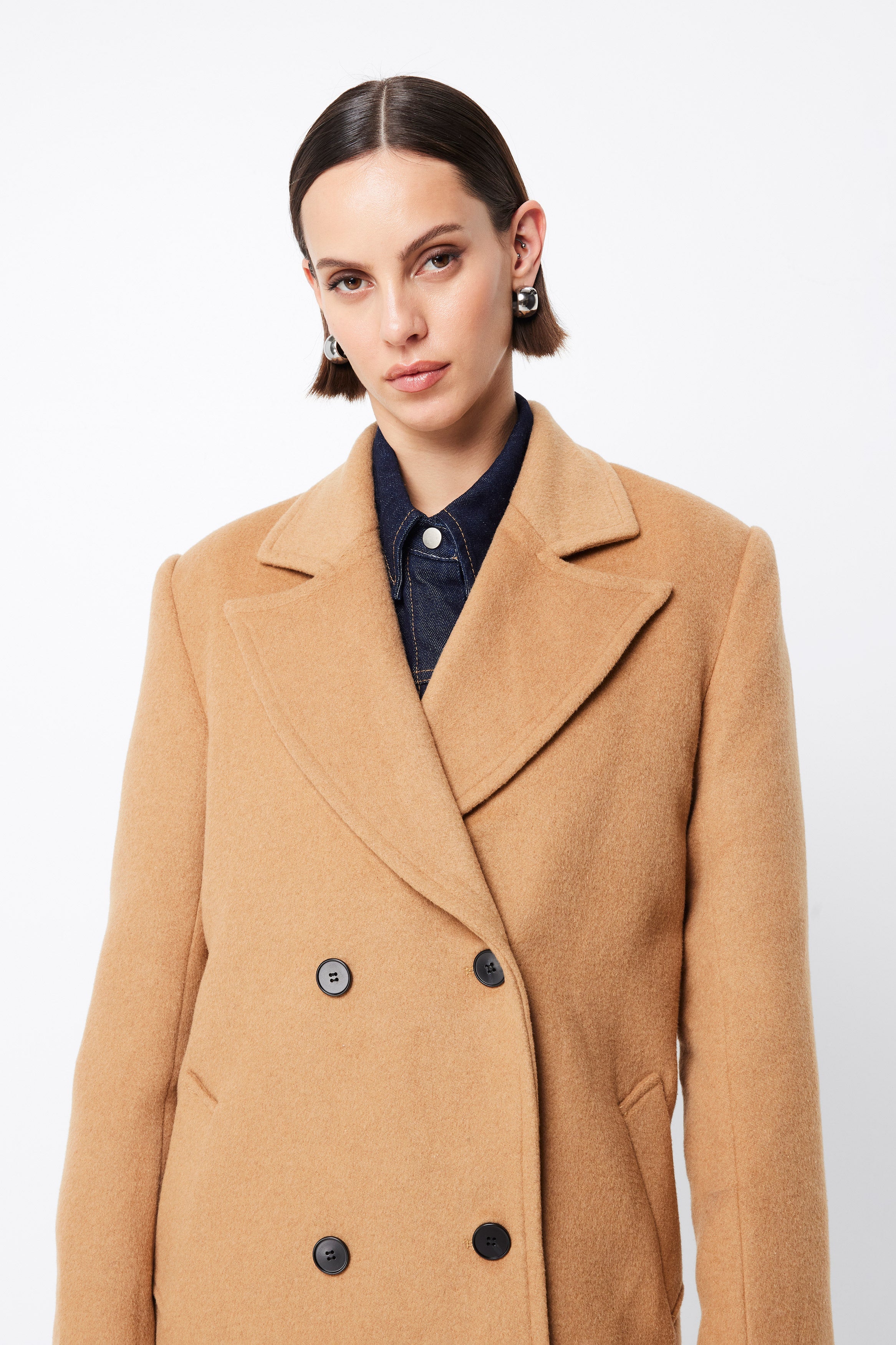 washington coat, camel