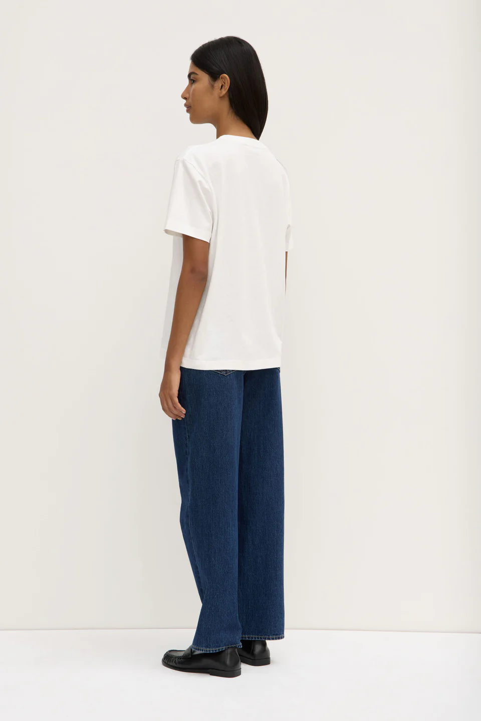 Womens Atelier logo tee, antique white