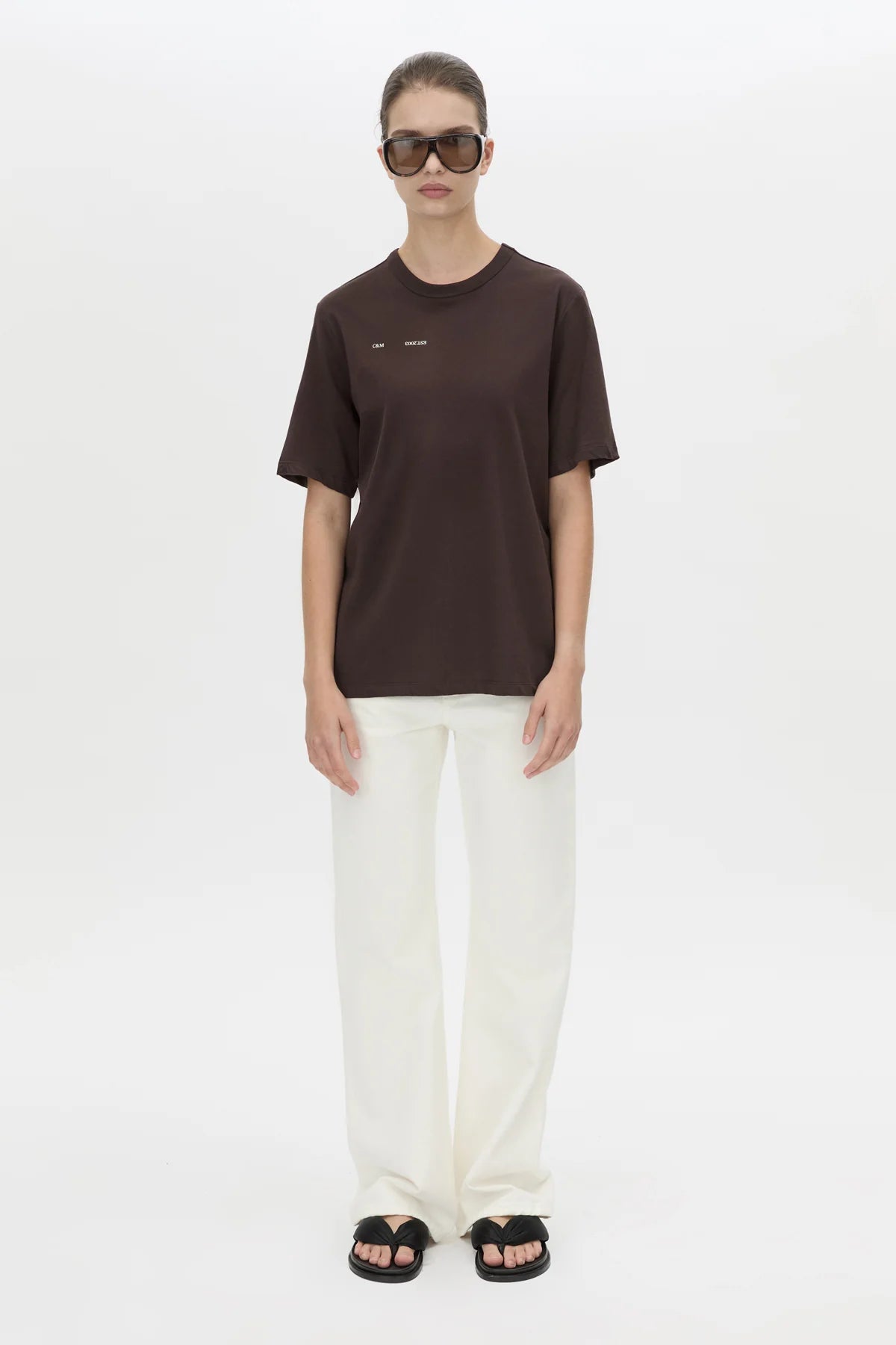 Calista relaxed print tee, hickory