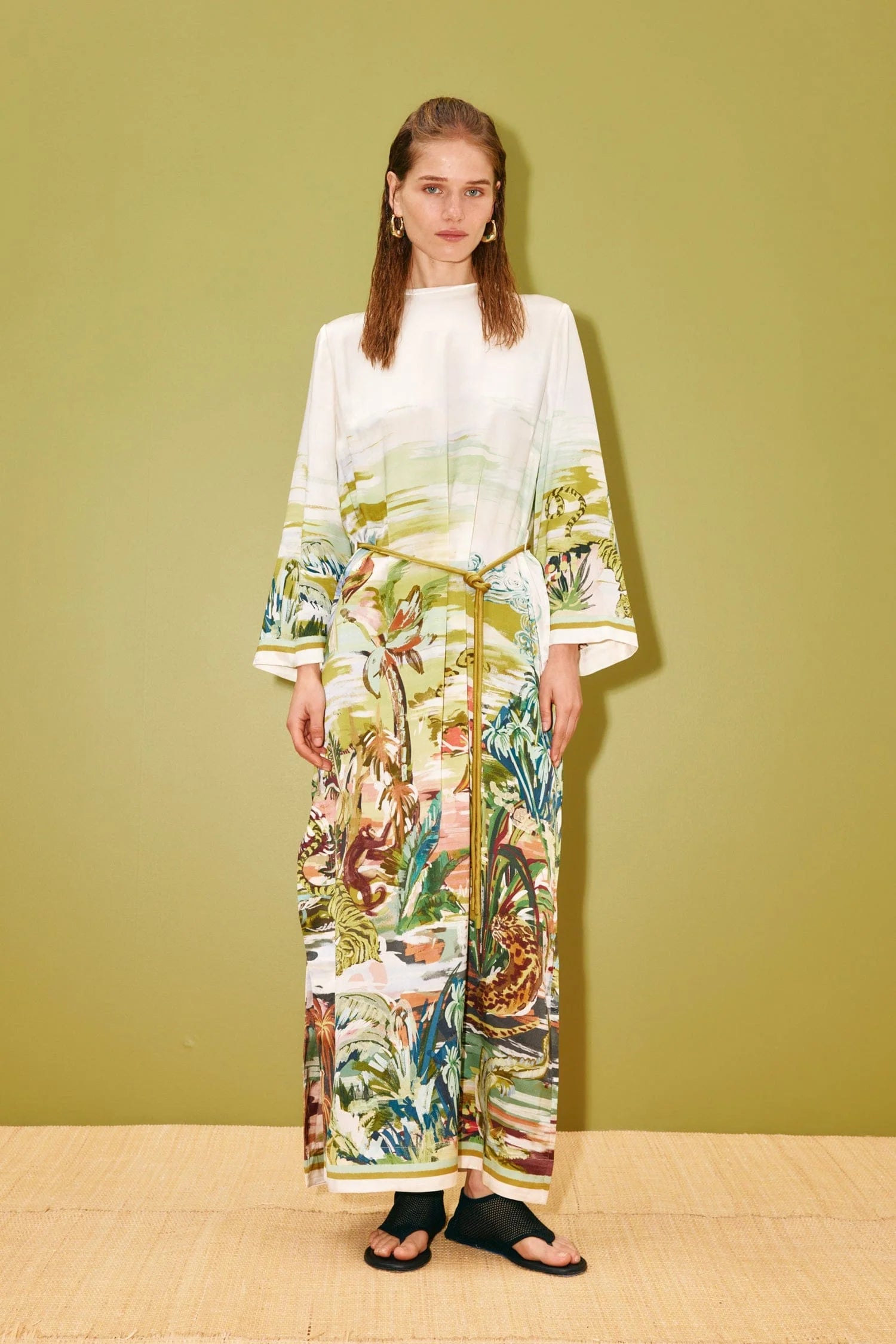 Jungle boogie silk midi dress