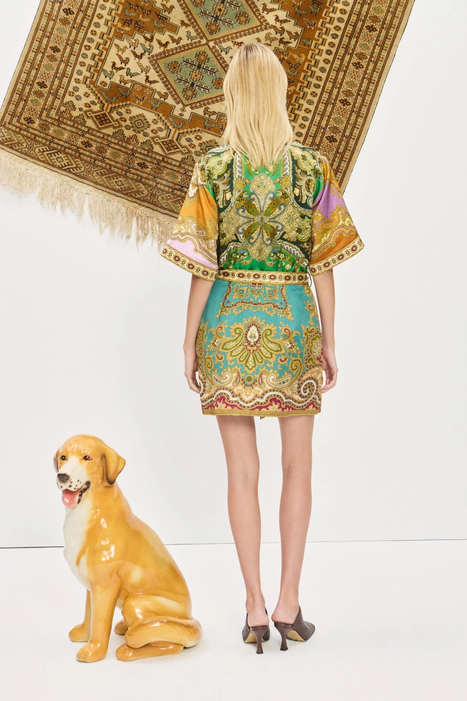 clemenza spliced mini dress