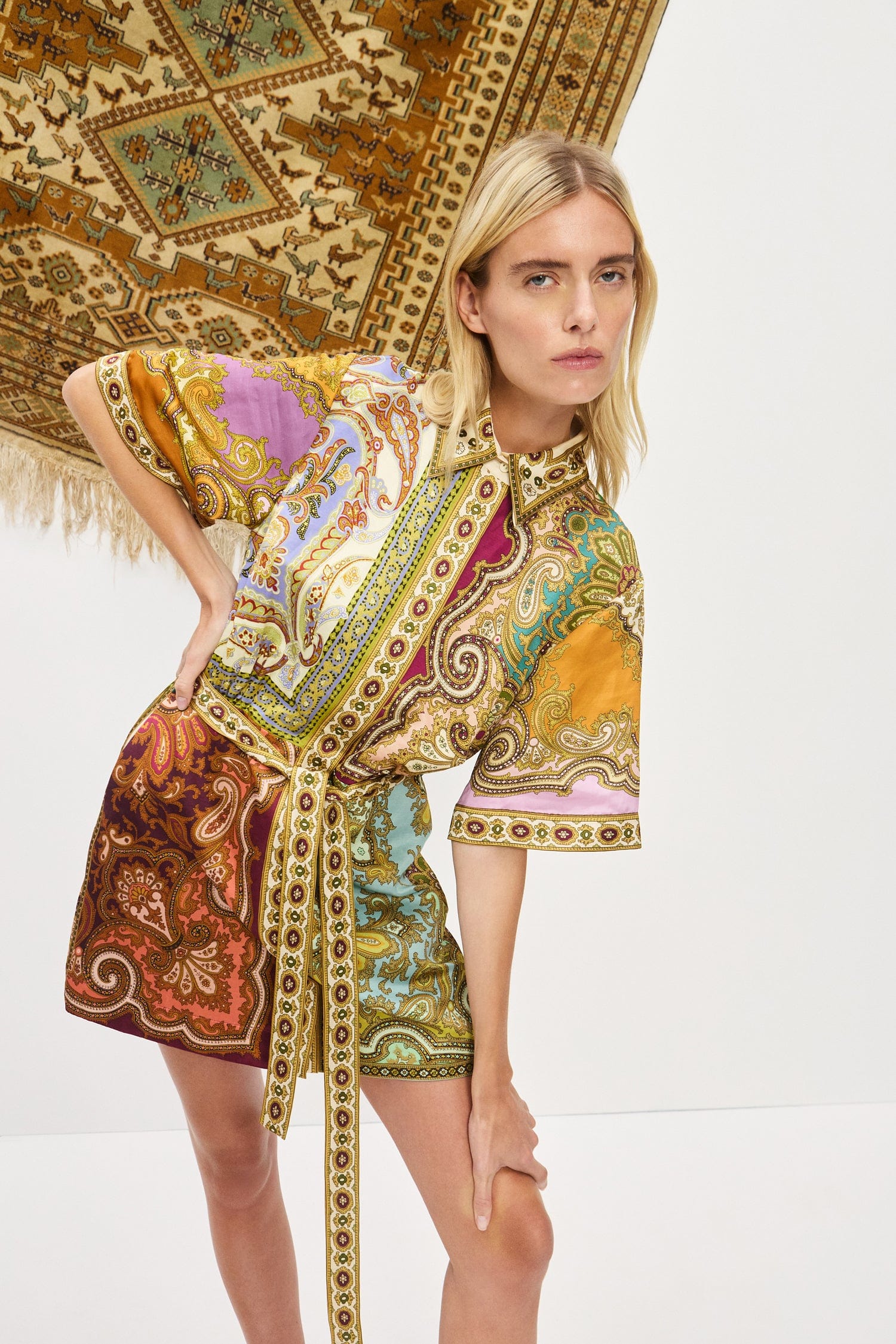 clemenza spliced mini dress