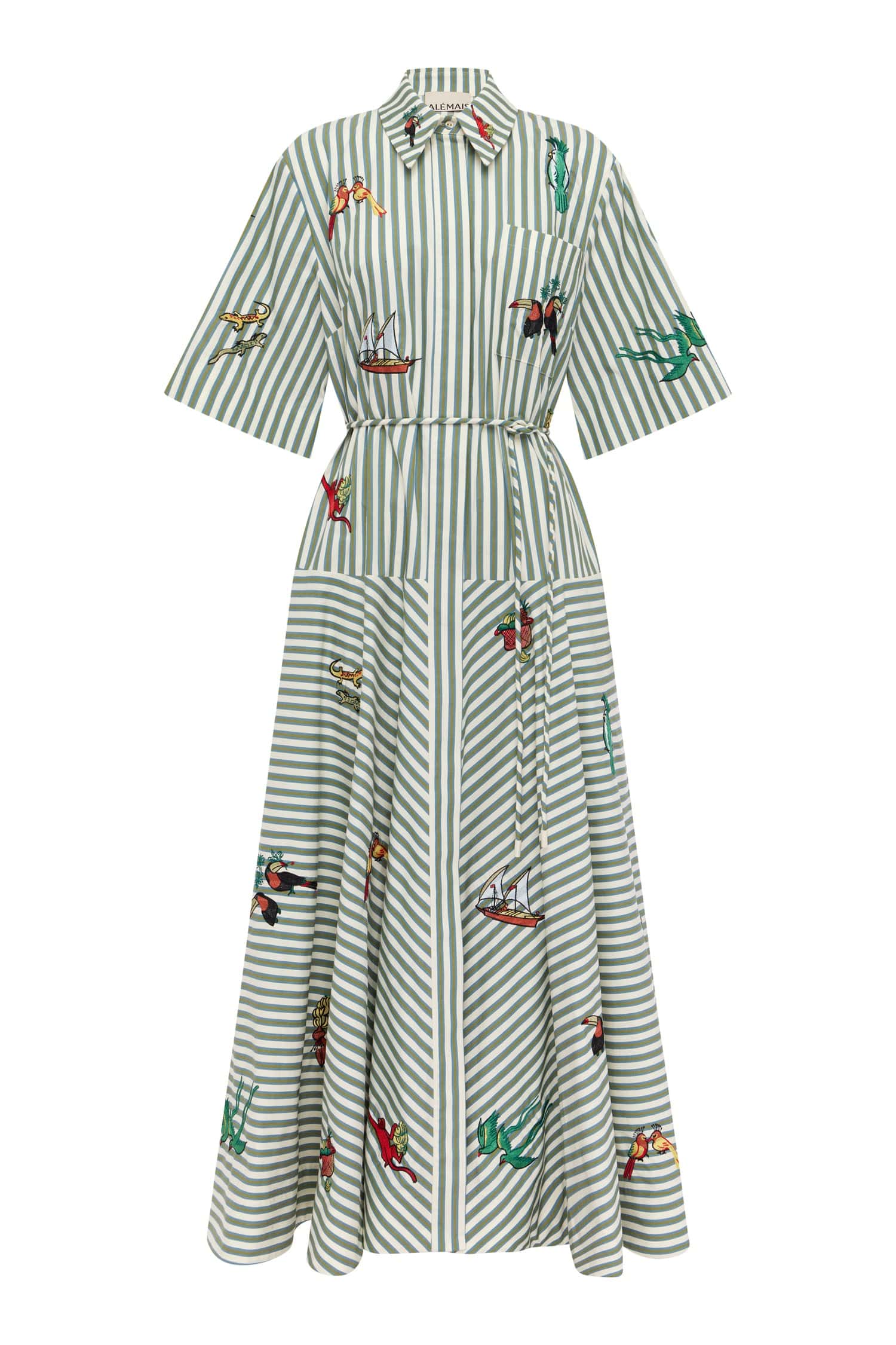 Bisou embroidered shirtdress