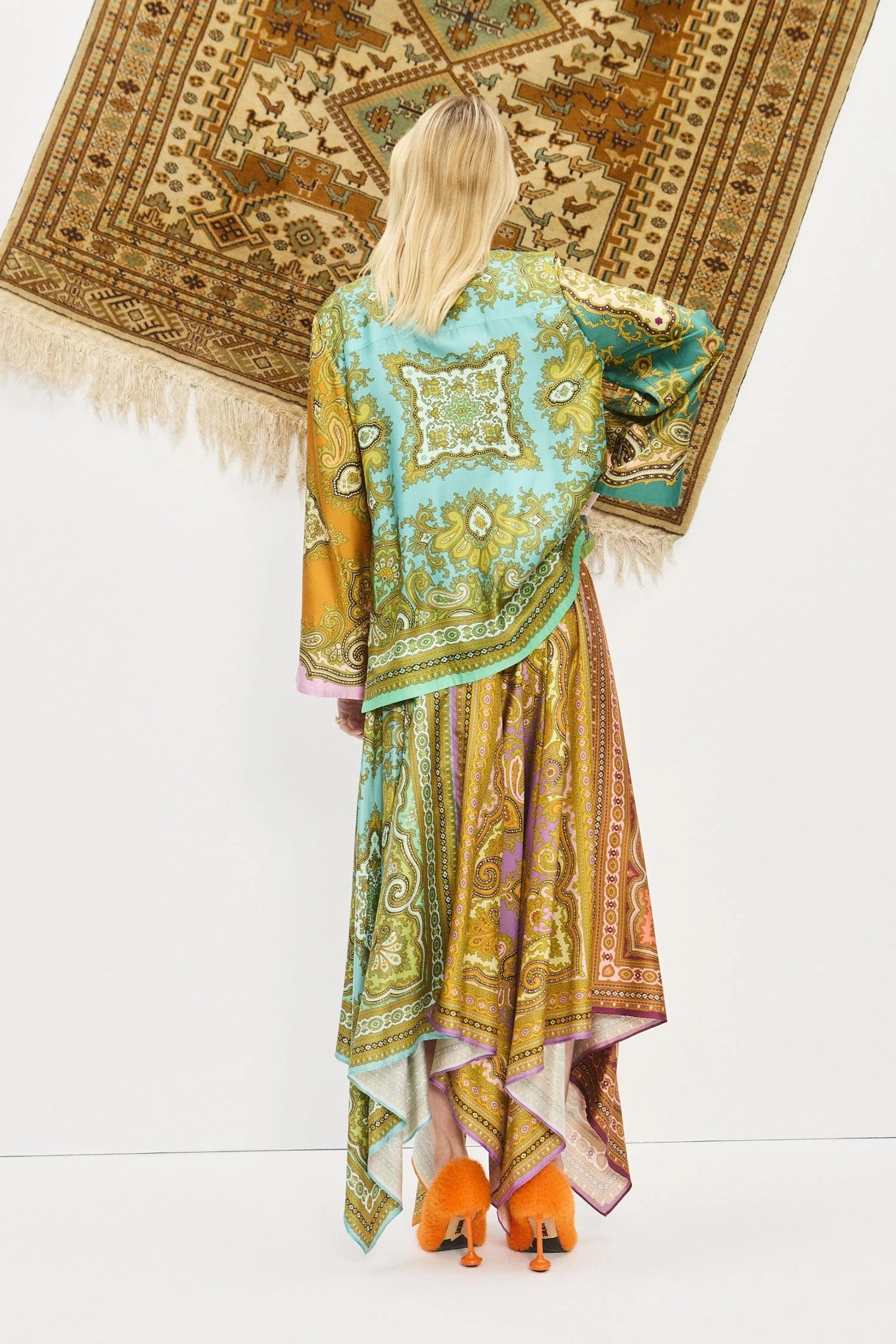 clemenza spliced silk shirt