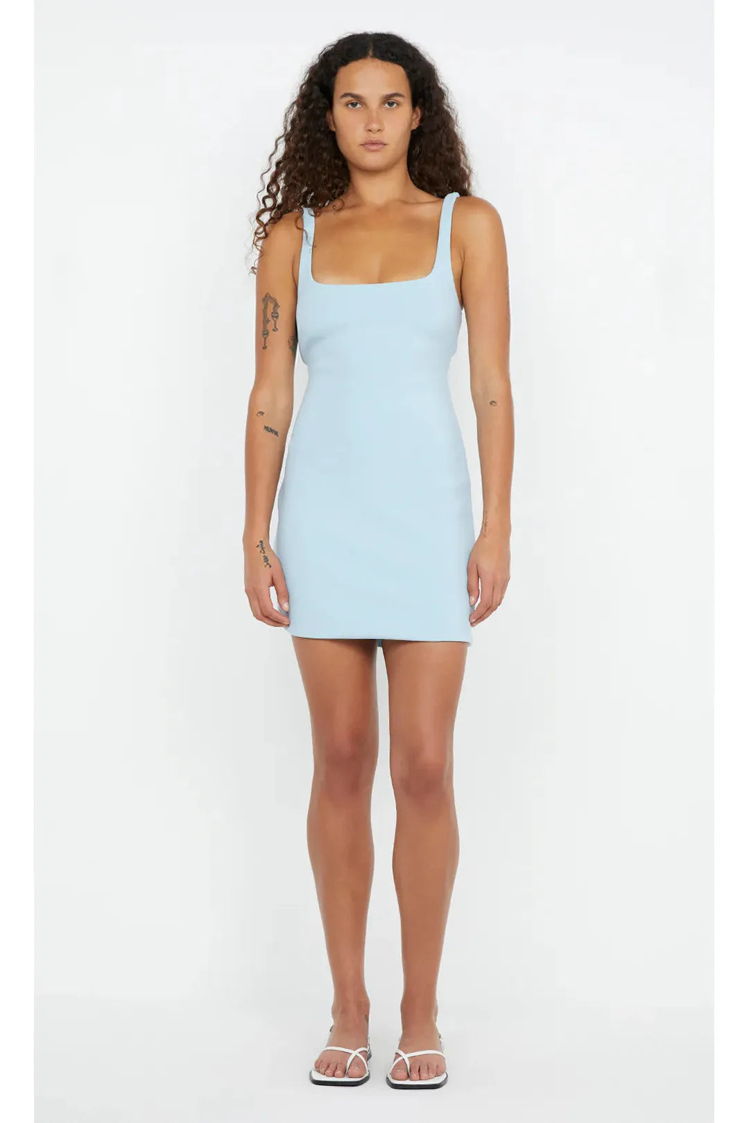 reina mini dress, dusty blue