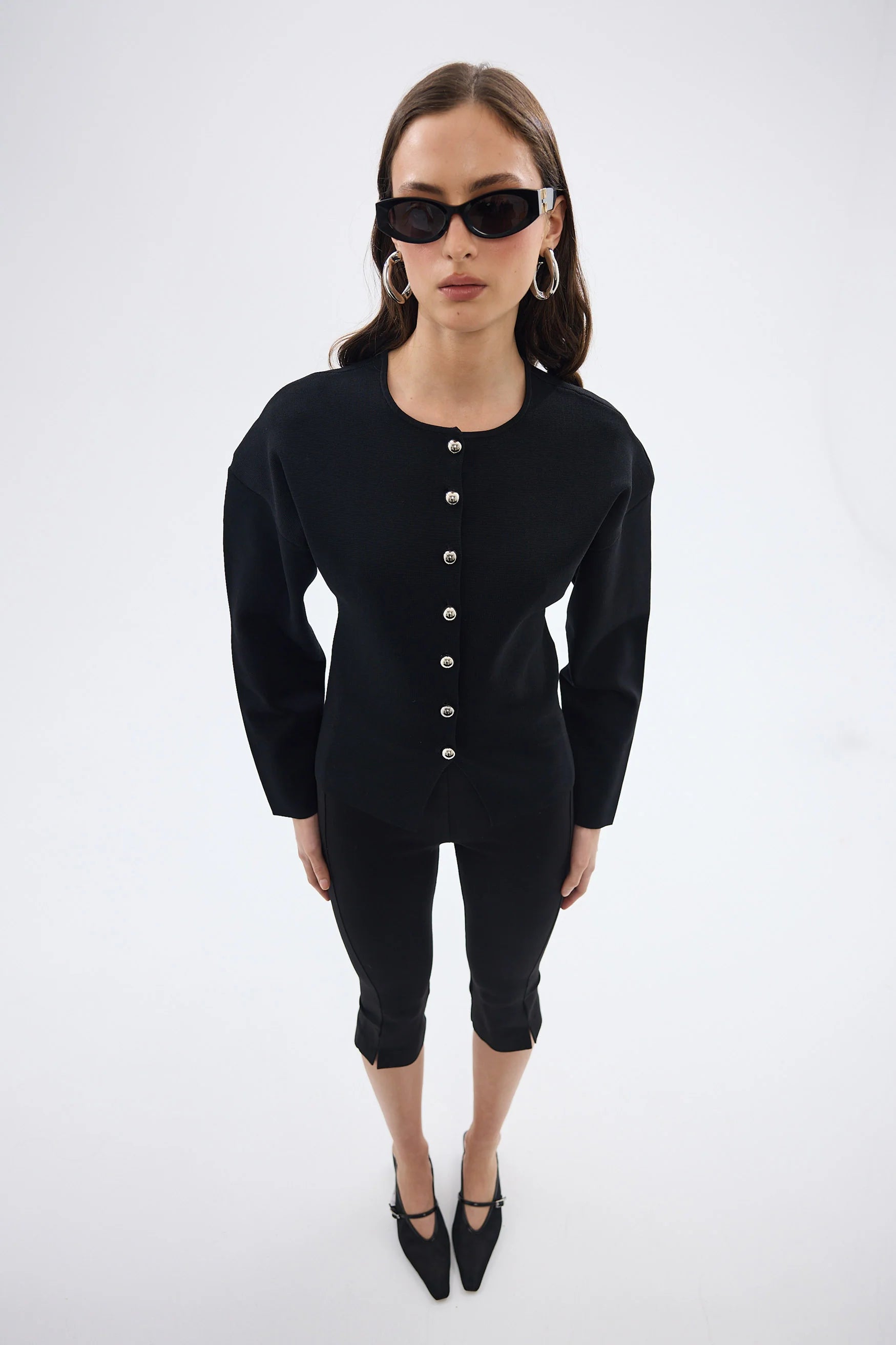 Bronte Knit Cardigan, Black