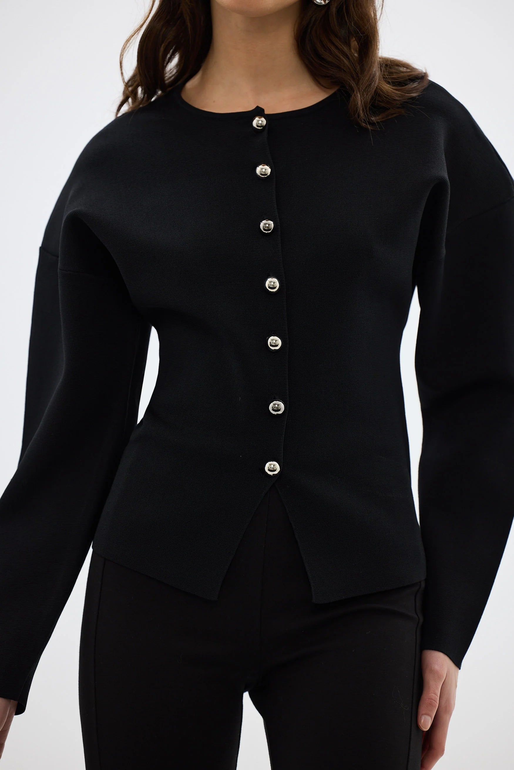 Bronte Knit Cardigan, Black