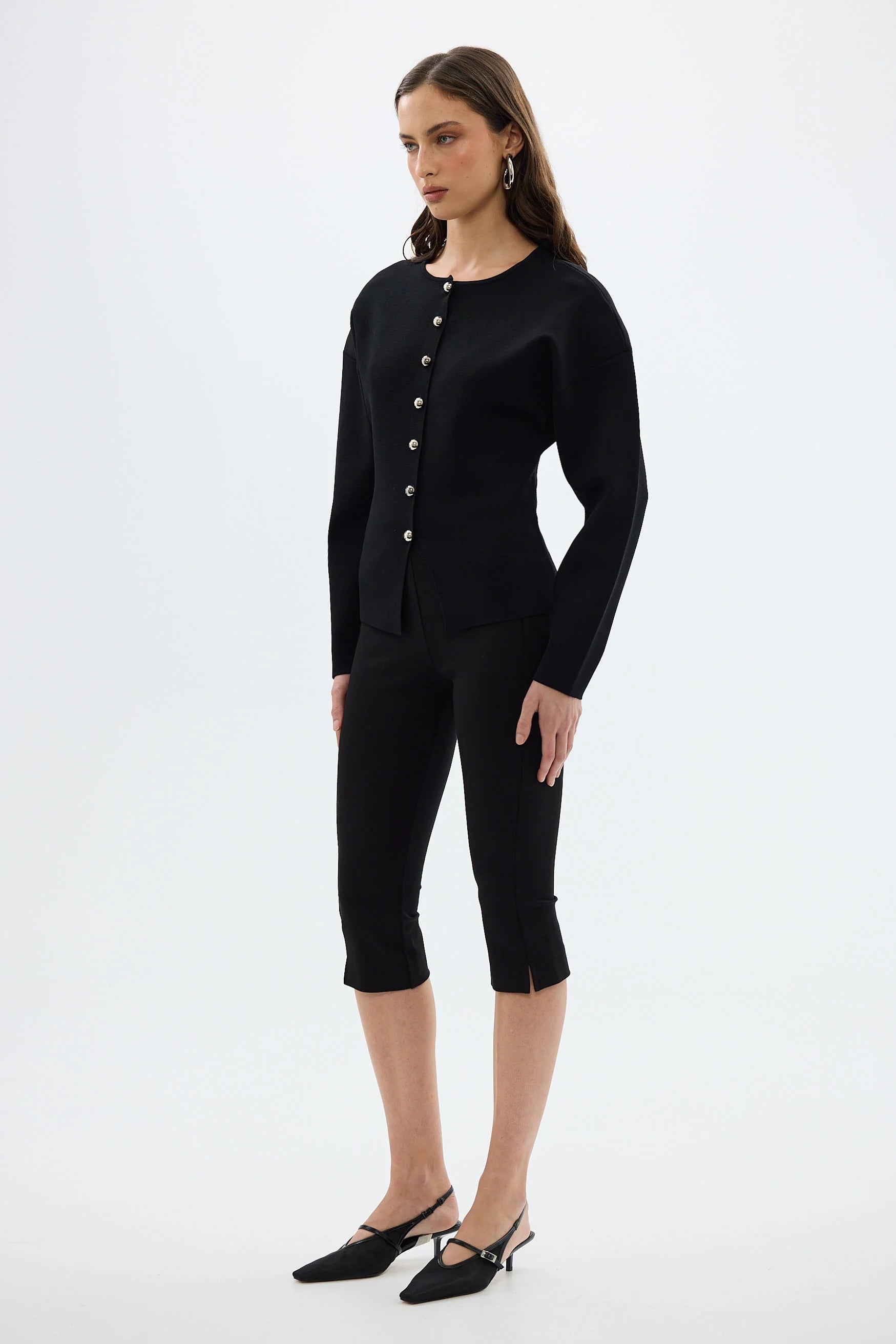 Bronte Knit Cardigan, Black