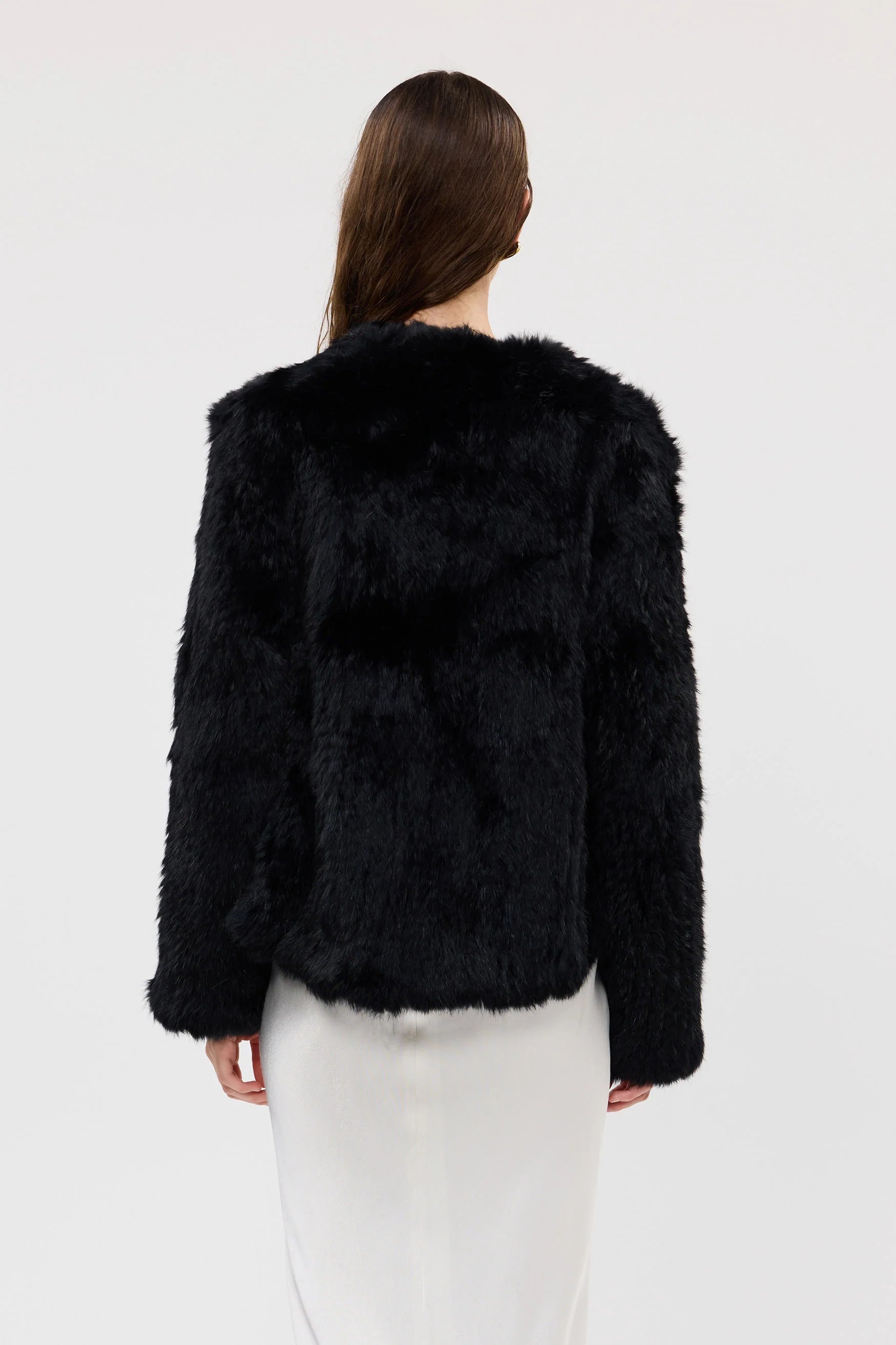 Emma fur jacket, black