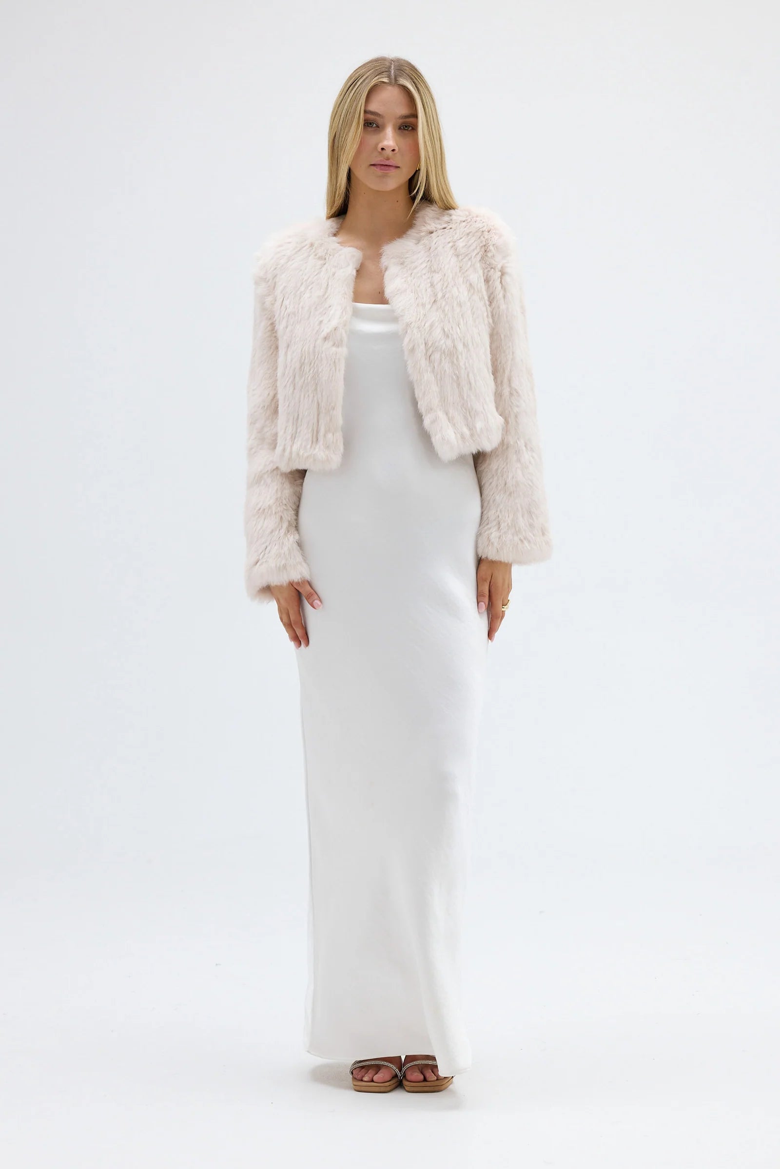 Lola Crop Jacket, Stone