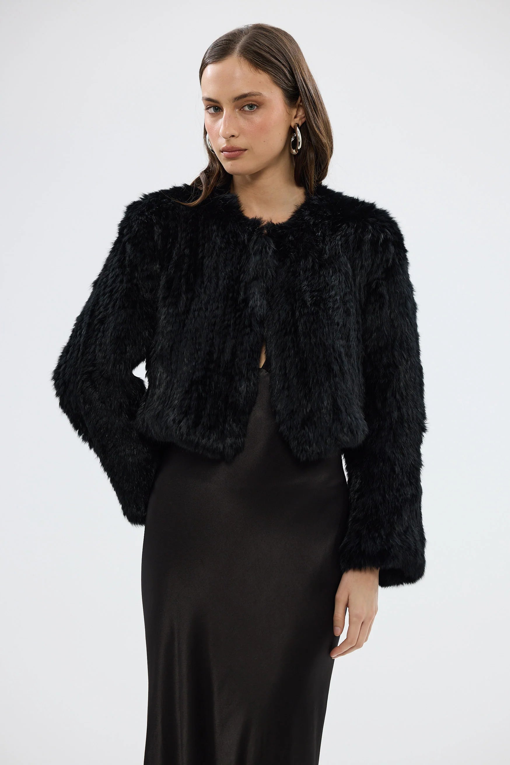 Lola crop jacket, black