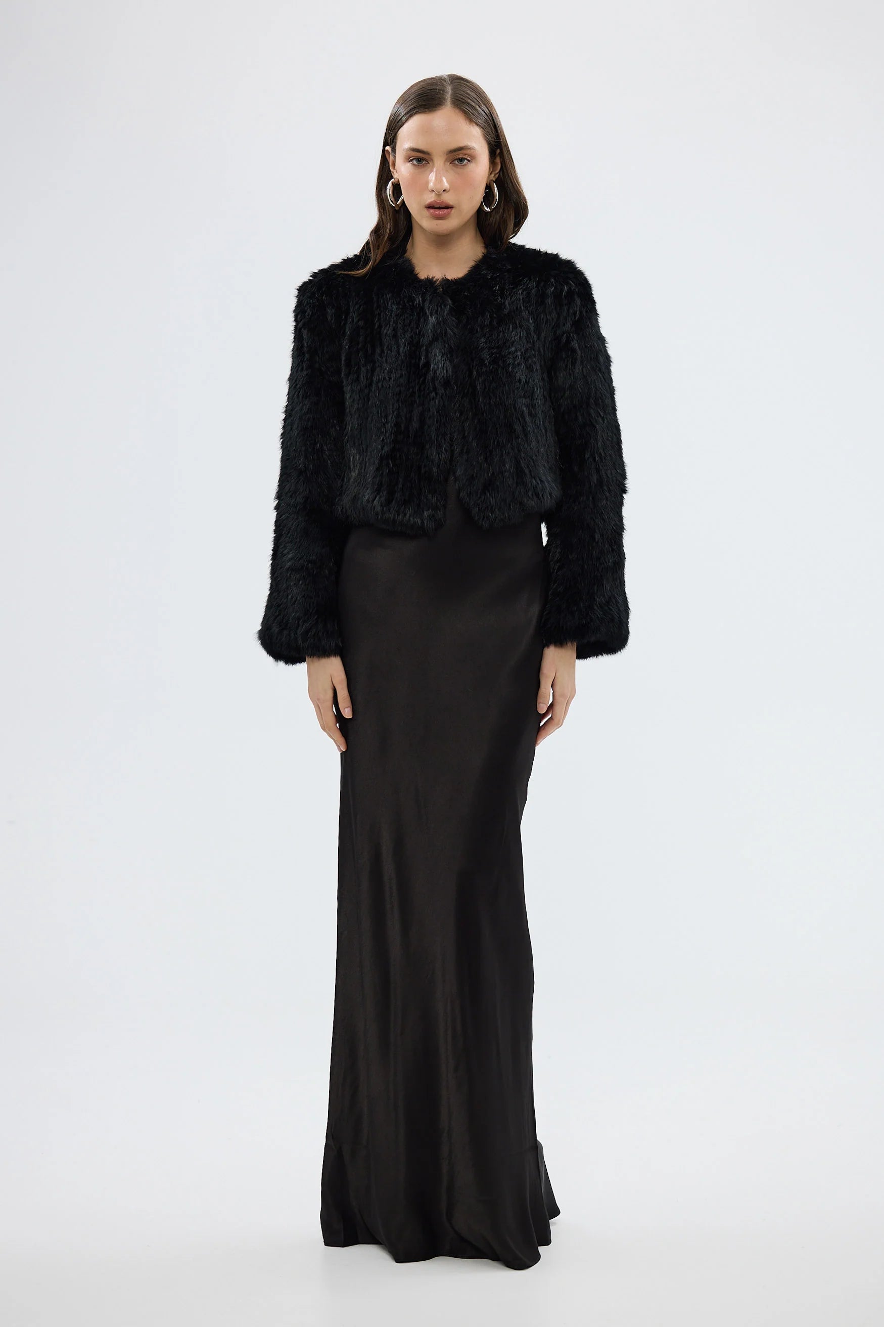 Lola crop jacket, black
