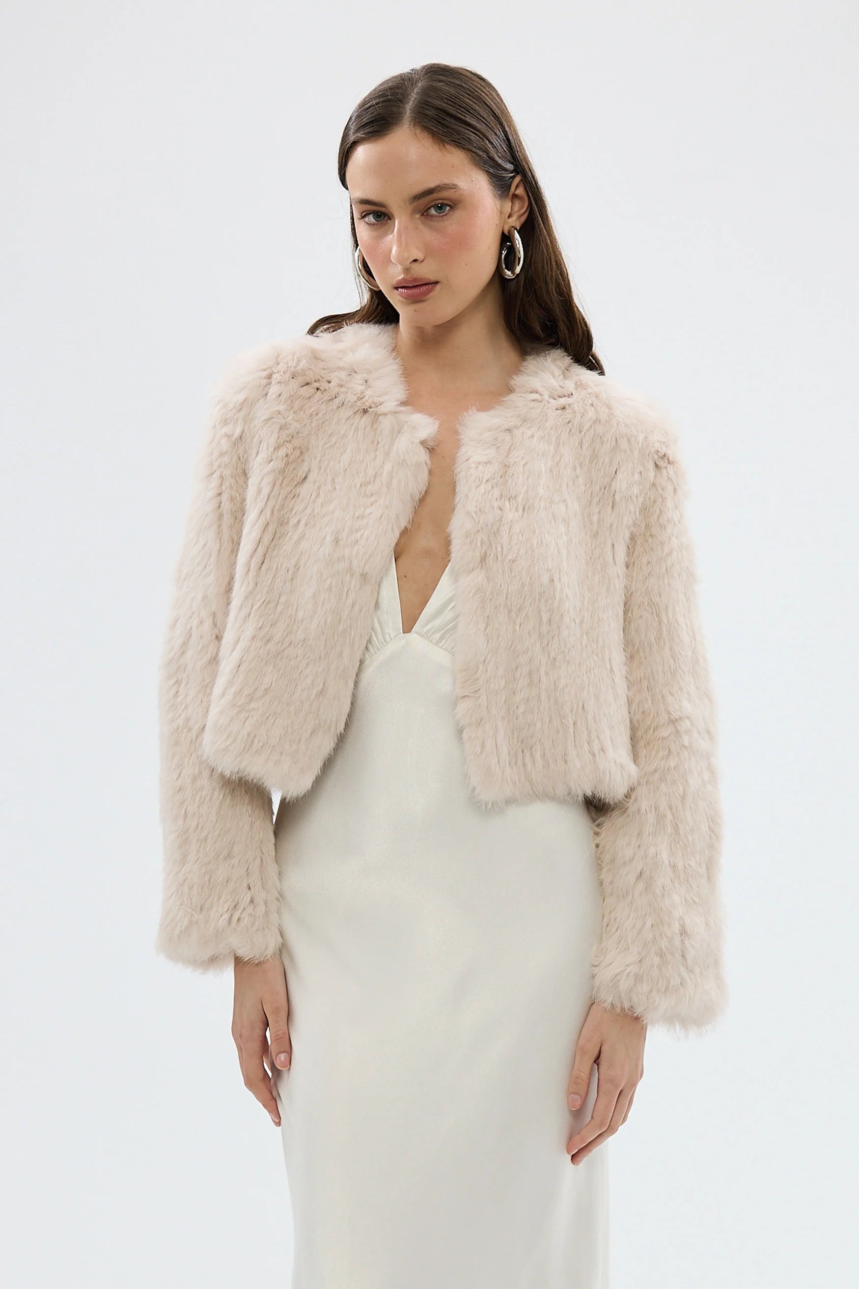 Lola crop jacket, stone